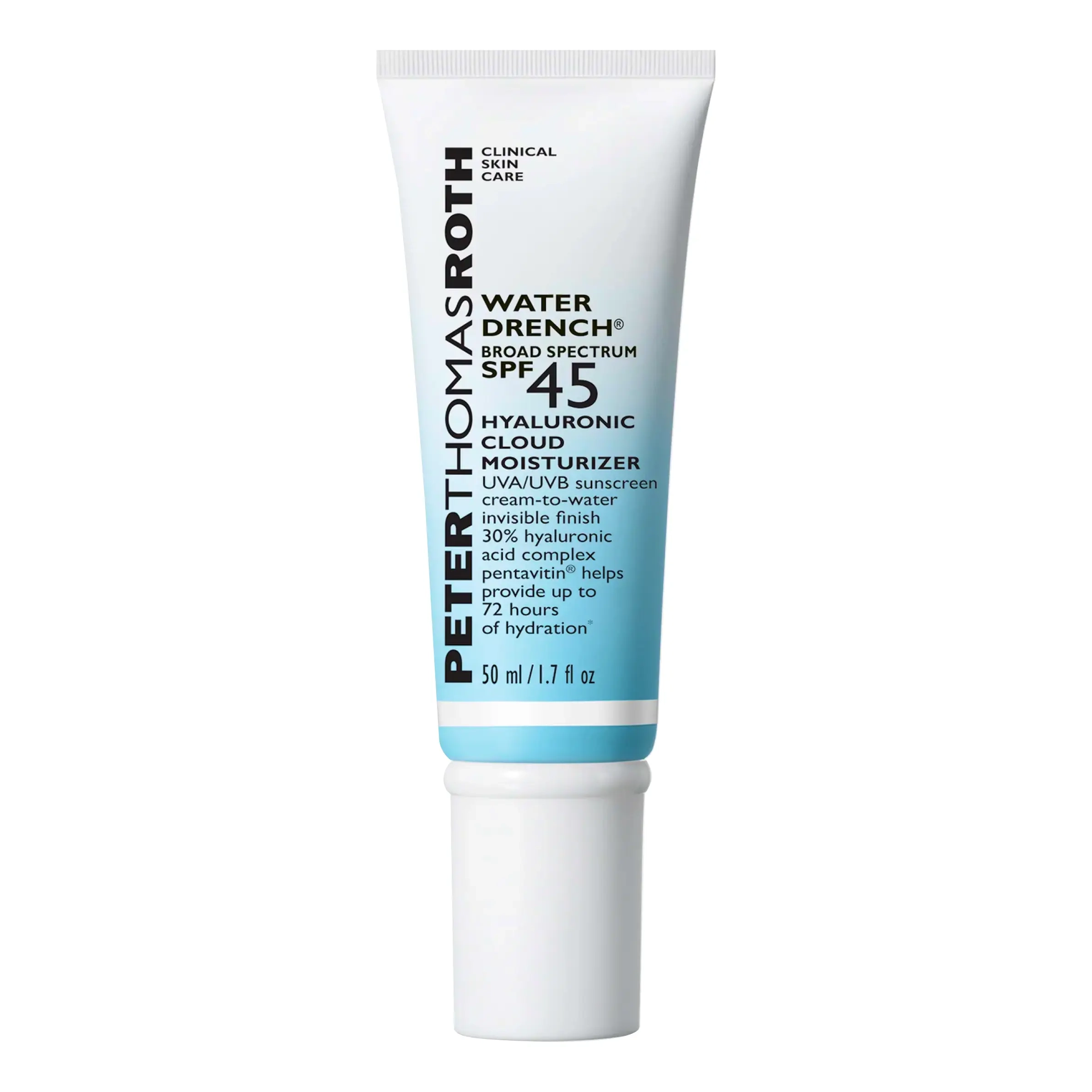 Зволожувальний сонцезахисний крем для обличчя з SPF 45 Water Drench Broad Spectrum SPF 45 Hyaluronic Cloud Moisturizer PETER THOMAS ROTH Обʼєм 50 мл