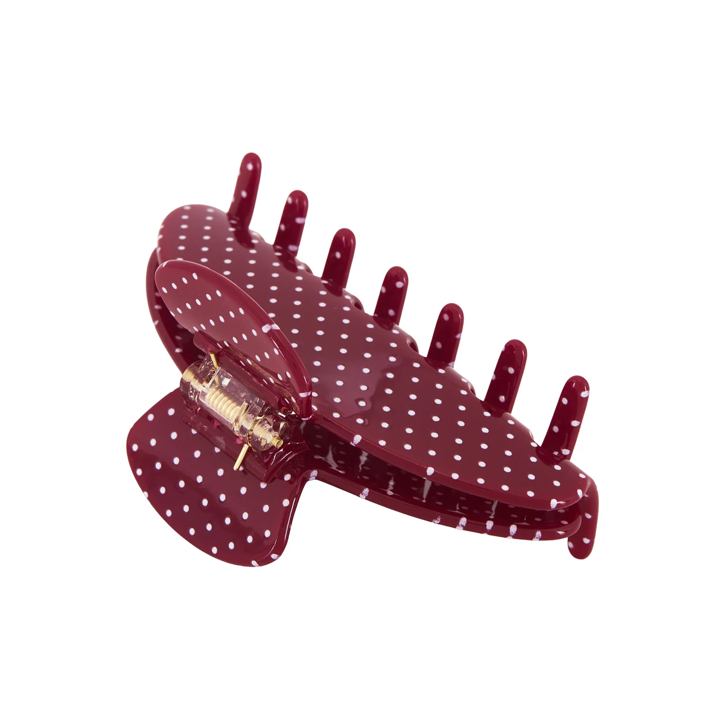 Большая заколка-краб для волос Big Effing Clip in Cherry Polka Dot EMI JAY — фото 5