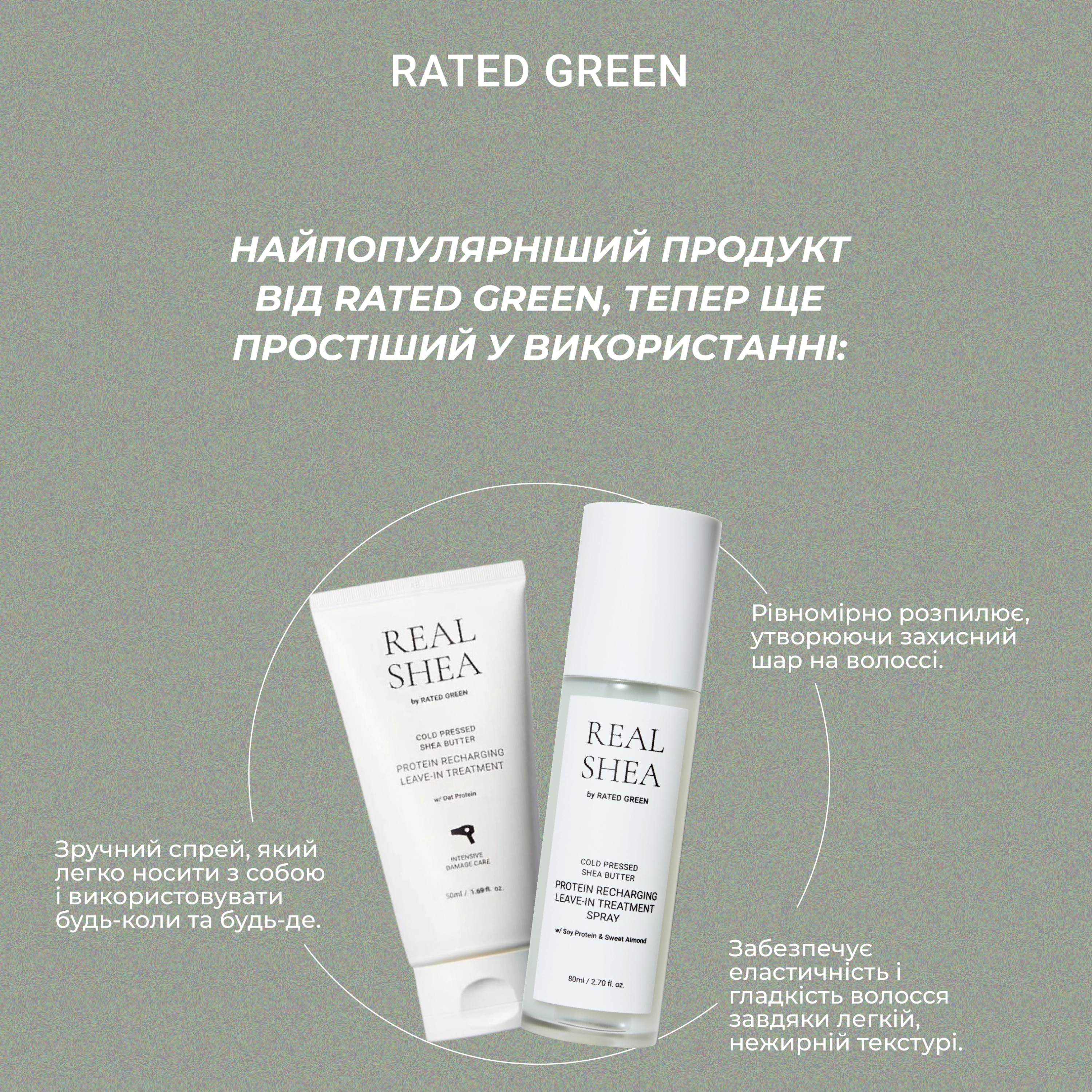 Термозащитный спрей для волос с протеинами Protein Recharging Leave-In Treatment Spray RATED GREEN Объем 80 мл — фото 6