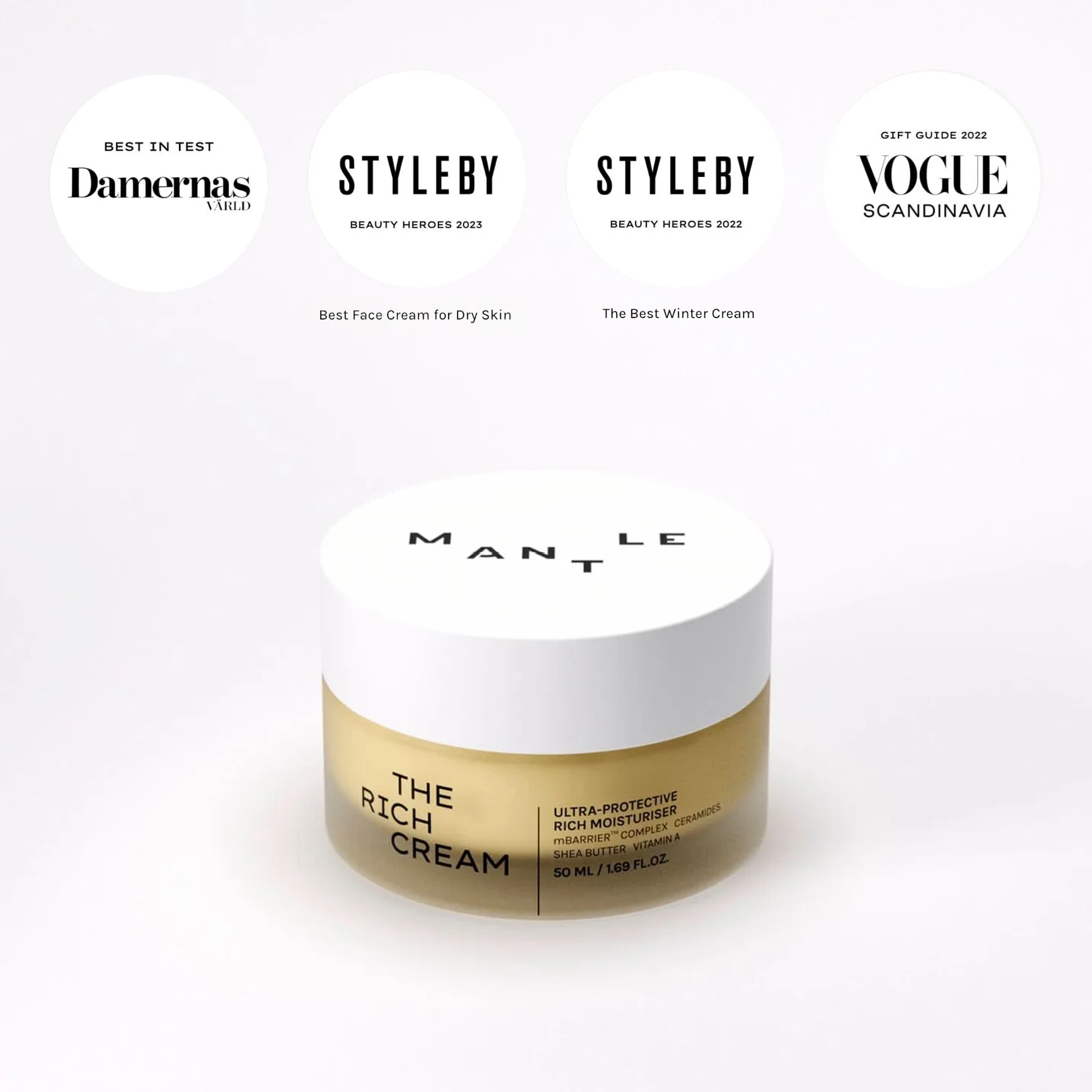 Інтенсивно живильний крем для відновлення та захисту шкіри The Rich Cream – Ultra-Protective Rich Moisturiser MANTLE Обʼєм 50 мл — фото 5