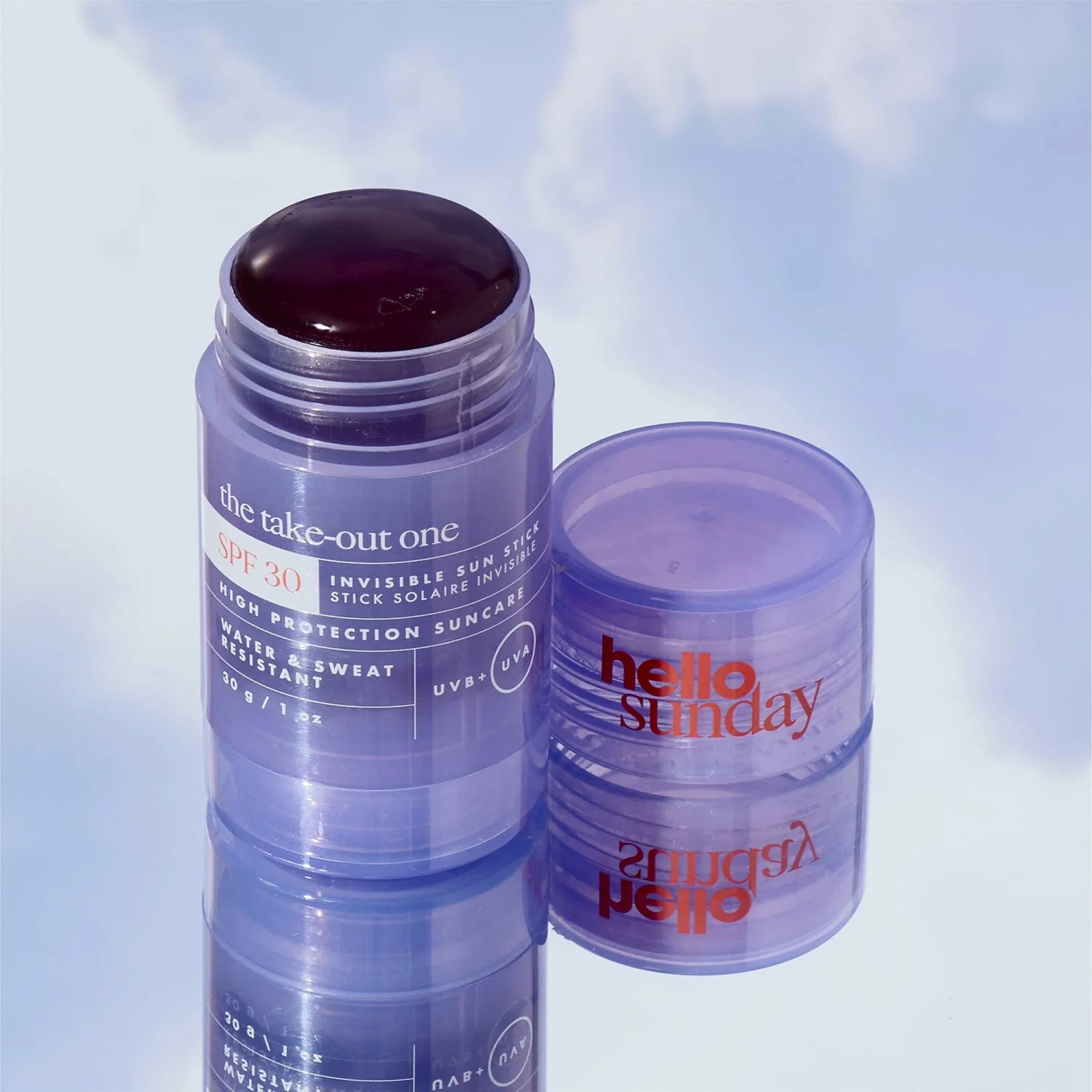Прозрачный солнцезащитный стик SPF 30 с гиалуроновой кислотой The Take-Out One Invisible Sun Stick SPF 30 with Hyaluronic Acid HELLO SUNDAY Вес 30 г — фото 4