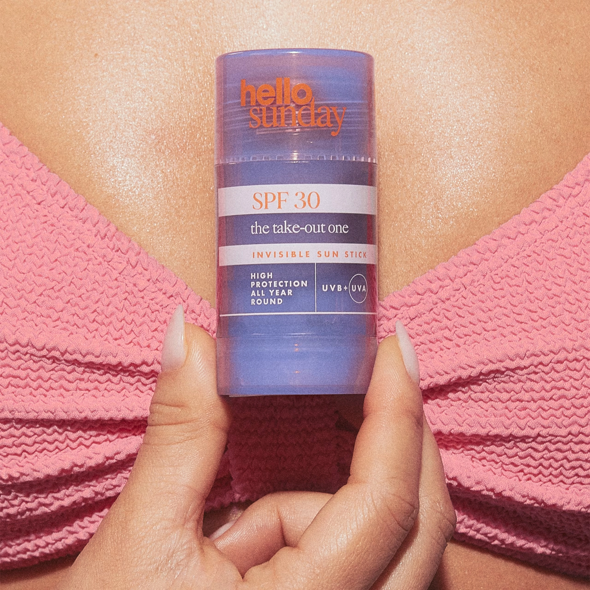 Прозрачный солнцезащитный стик SPF 30 с гиалуроновой кислотой The Take-Out One Invisible Sun Stick SPF 30 with Hyaluronic Acid HELLO SUNDAY Вес 30 г — фото 6