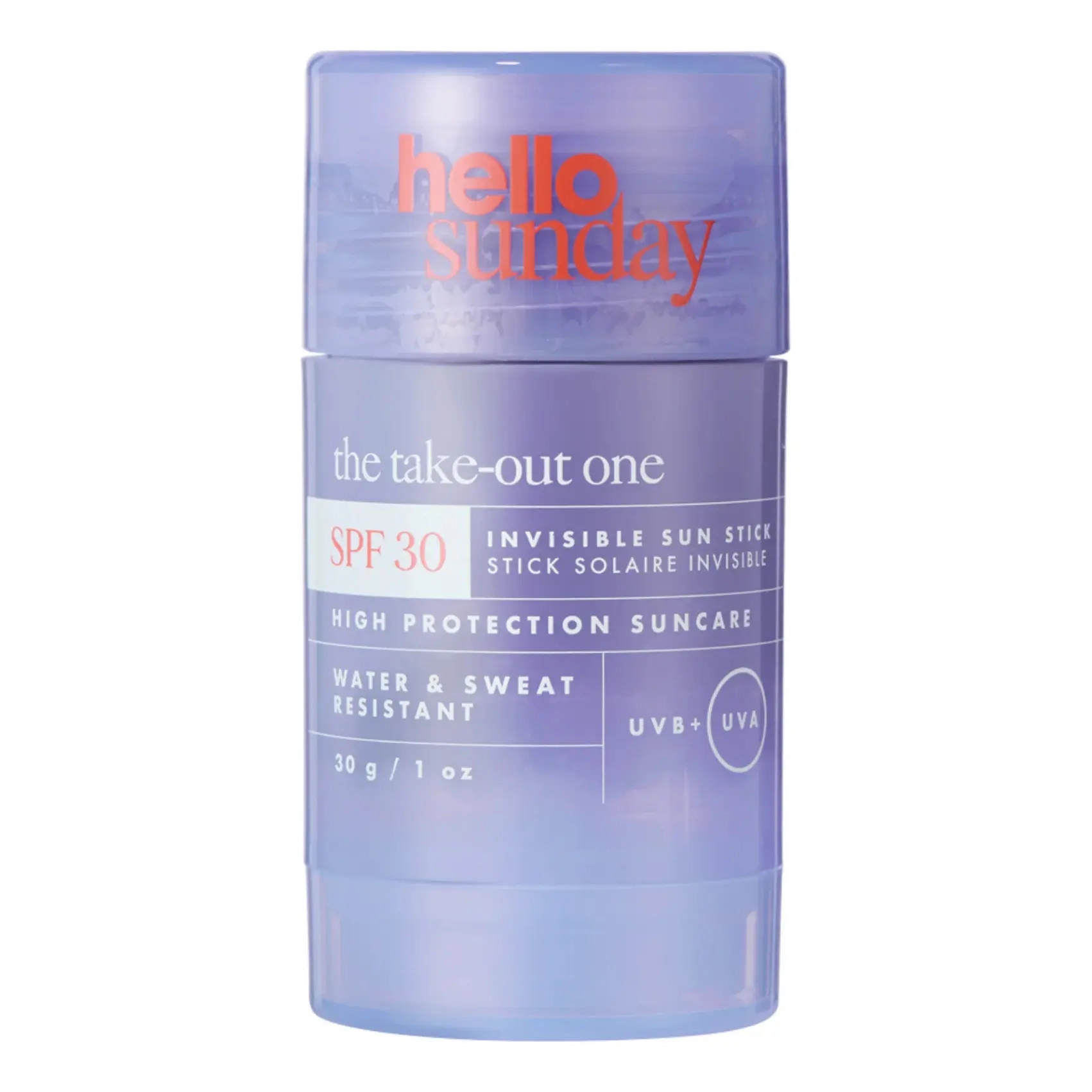 Прозрачный солнцезащитный стик SPF 30 с гиалуроновой кислотой The Take-Out One Invisible Sun Stick SPF 30 with Hyaluronic Acid HELLO SUNDAY Вес 30 г