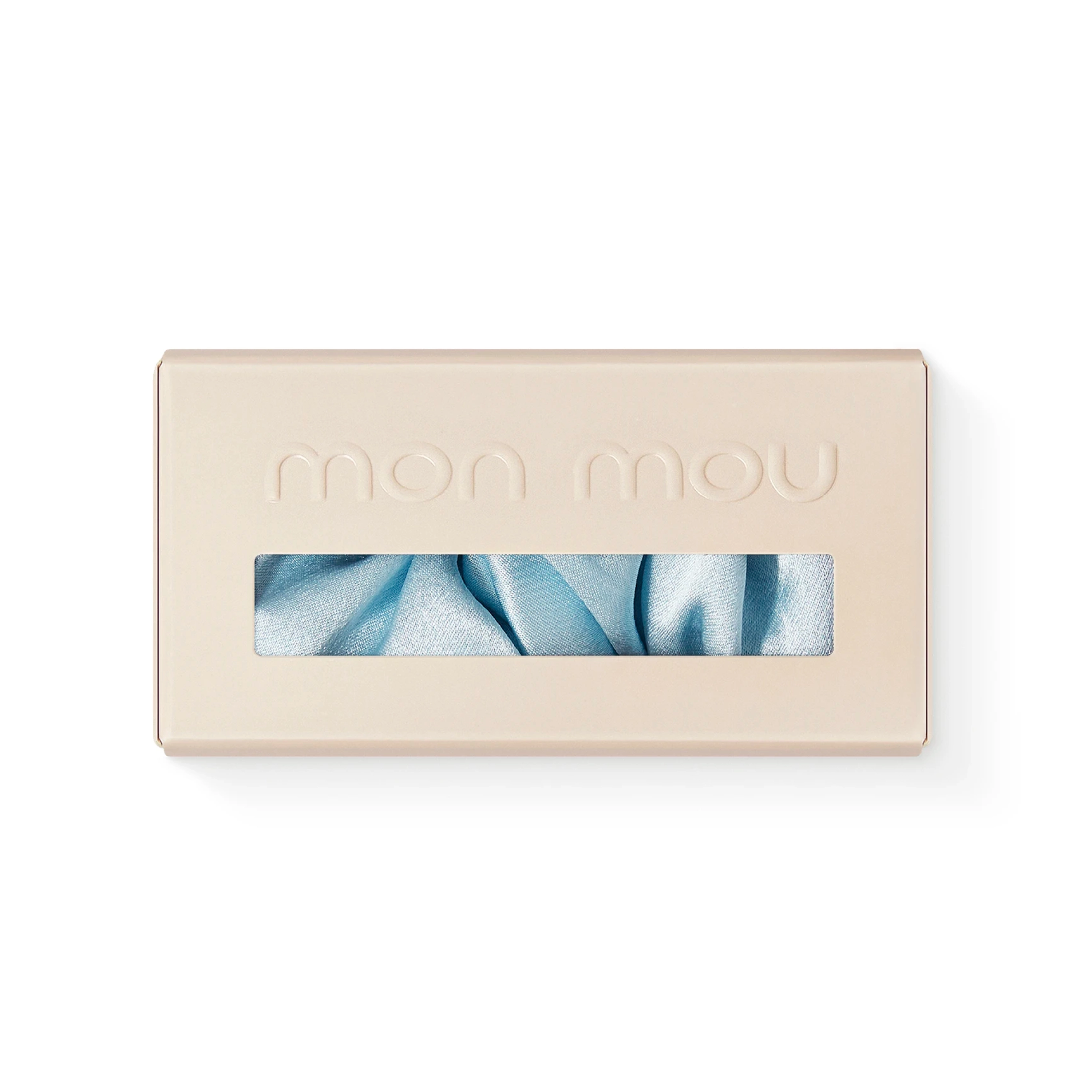 Об'ємна шовкова резинка Silk Large Scrunchie MON MOU Відтінок Baby Blue — фото 2