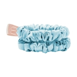 Набір із 2 тонких шовкових міні-резинок Silk Mini Slim Scrunchie MON MOU Відтінок Baby Blue