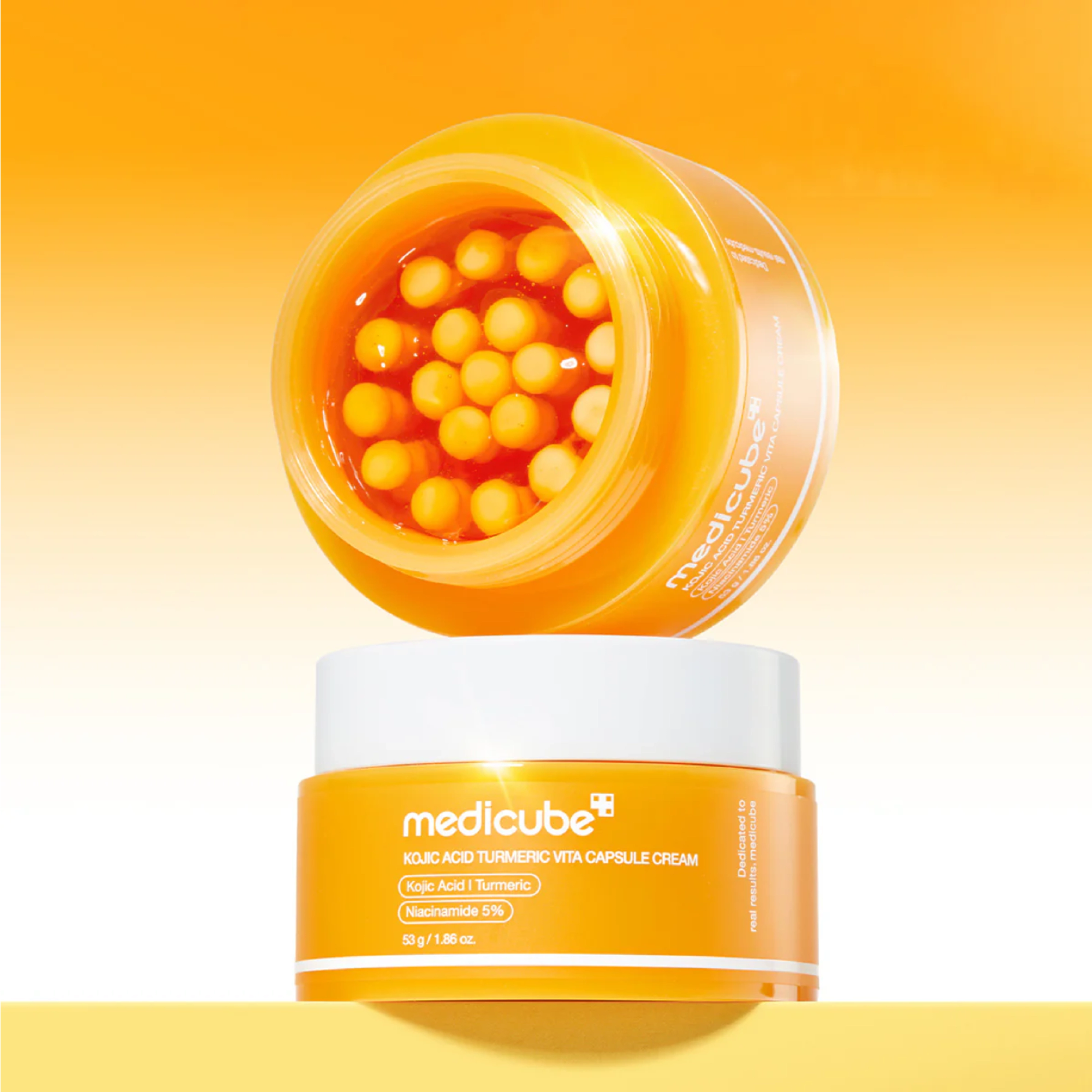 Осветляющий капсульный крем с койевой кислотой и куркумой Kojic Acid Turmeric Vita Capsule Cream MEDICUBE Вес 53 г — фото 3