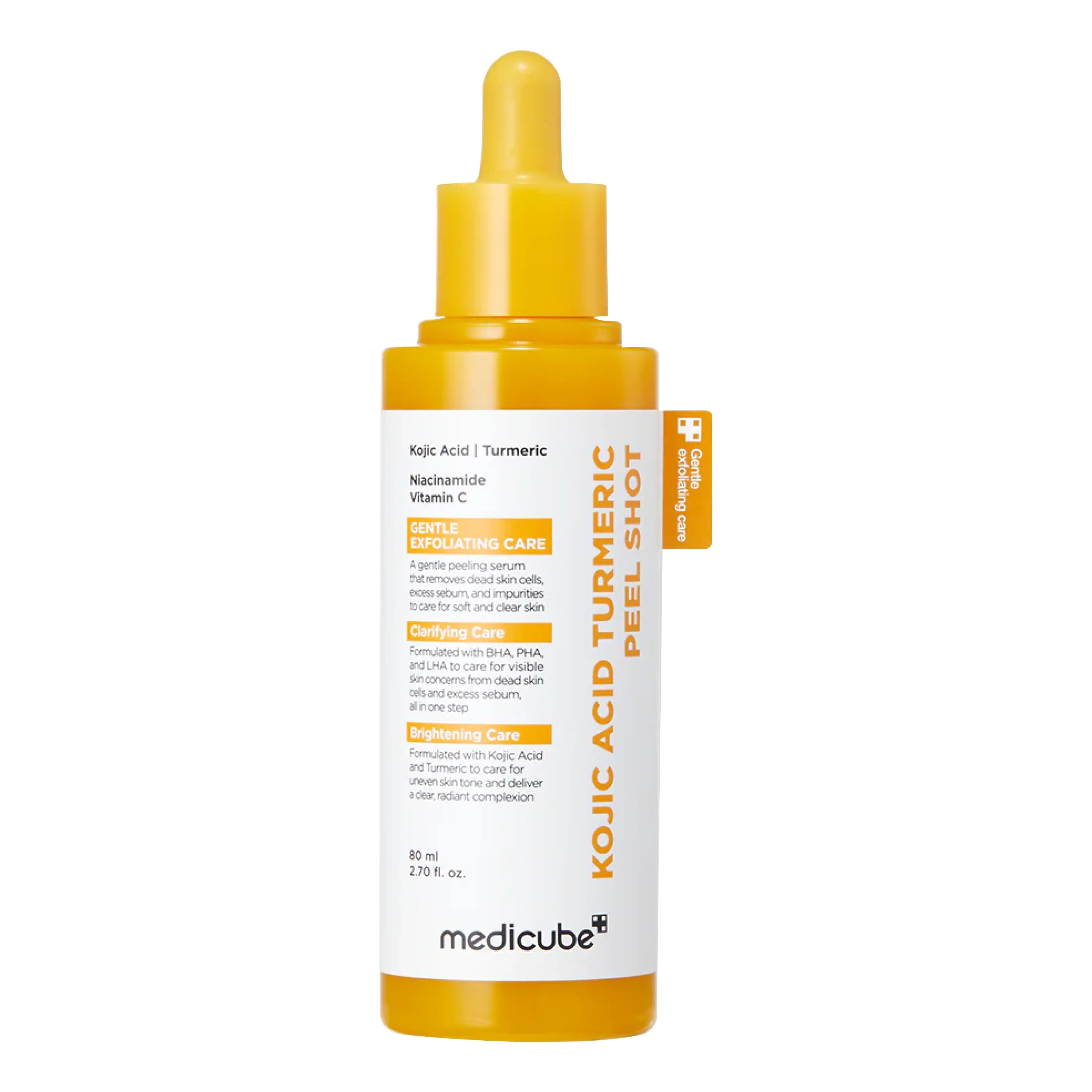 Освітлювальний пілінг з койєвою кислотою та куркумою Kojic Acid Turmeric Peel Shot MEDICUBE Обʼєм 80 мл