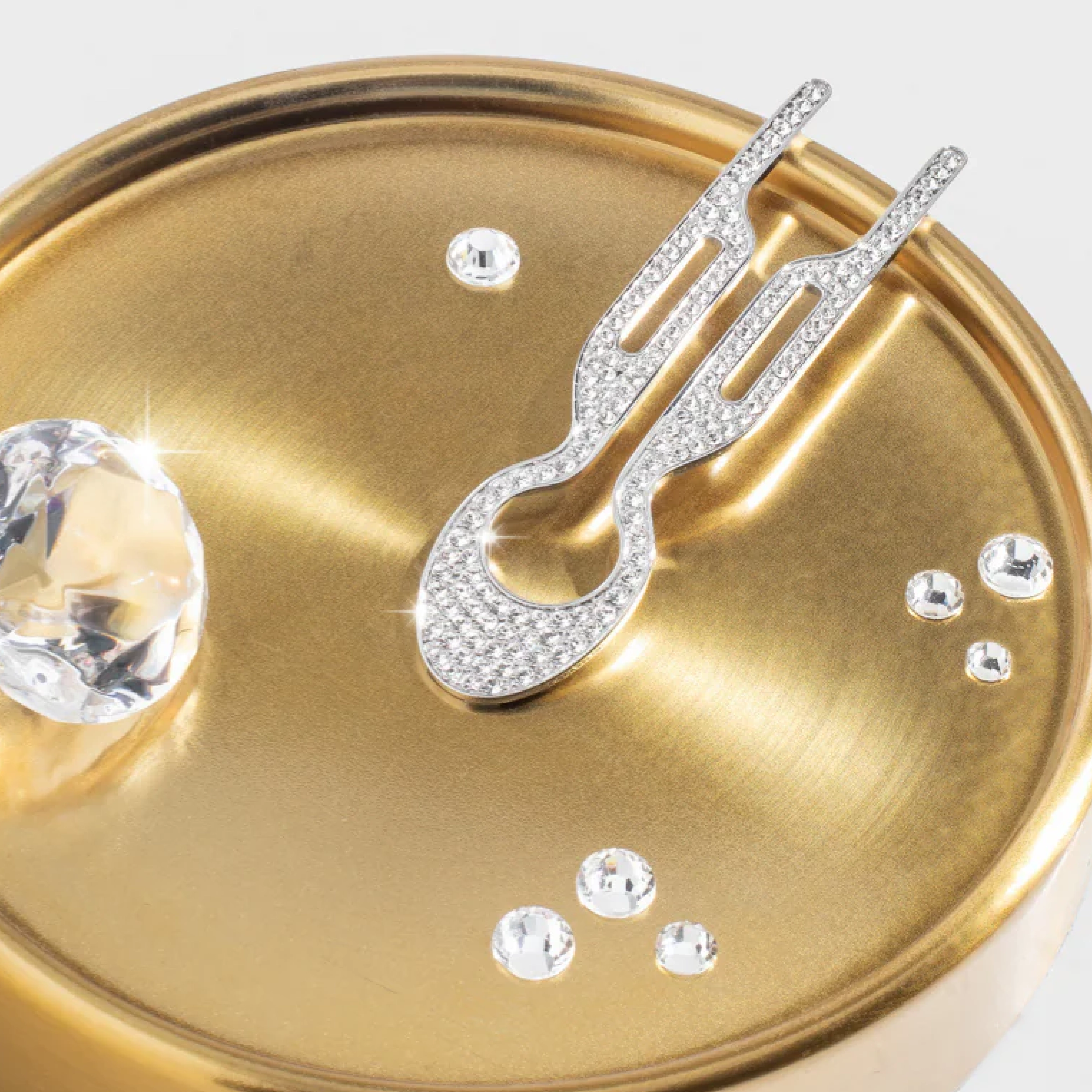 Шпилька для волос № 1 Hairpin Steel with Swarovski Crystals White Gold Finish FIONA FRANCHIMON — фото 3