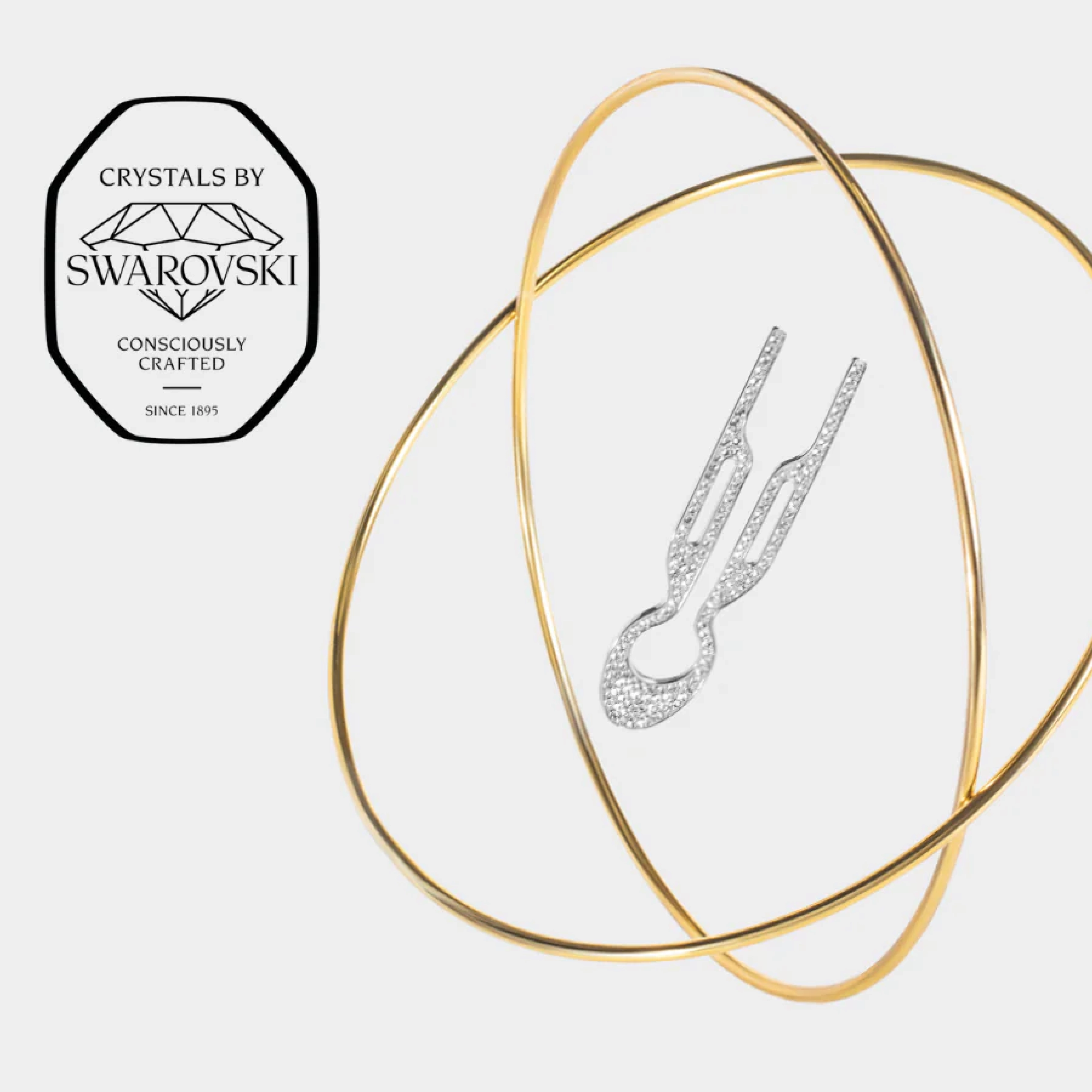 Шпилька для волос № 1 Hairpin Steel with Swarovski Crystals White Gold Finish FIONA FRANCHIMON — фото 6