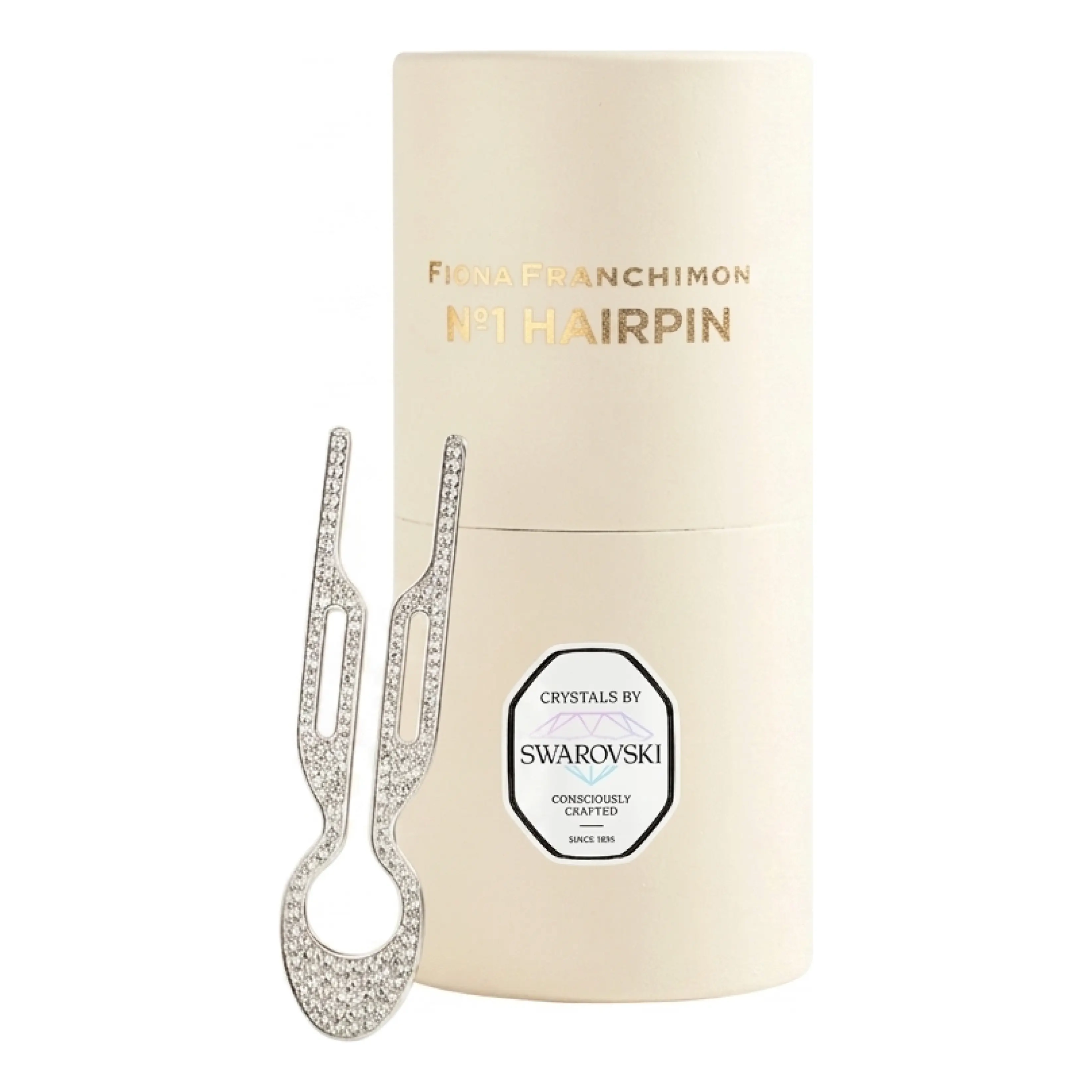 Шпилька для волос № 1 Hairpin Steel with Swarovski Crystals White Gold Finish FIONA FRANCHIMON
