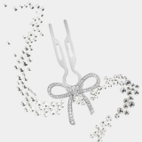 Шпилька для волос № 1 Hairpin Ribbon Swarovski Crystals White Gold Finish FIONA FRANCHIMON — фото 2