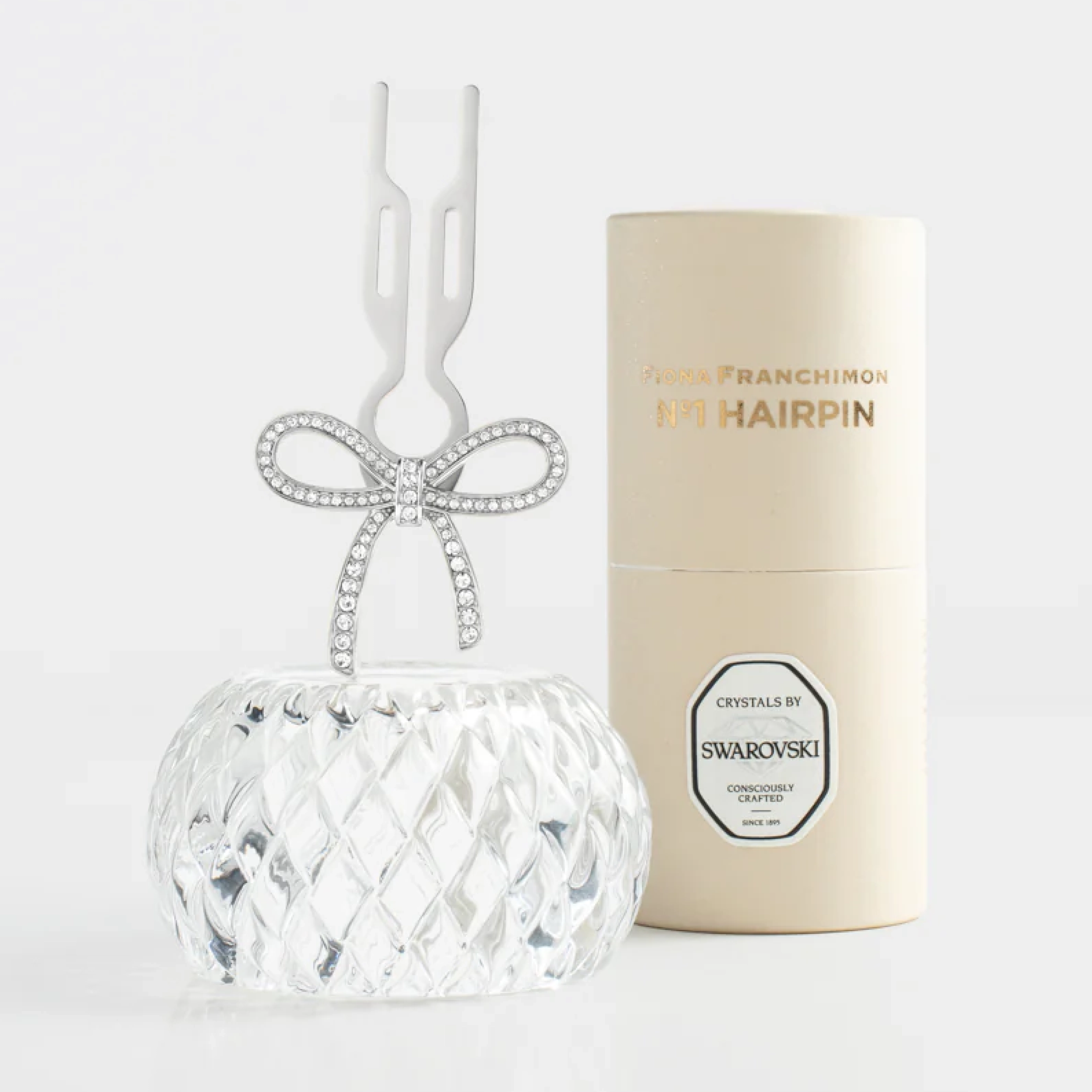 Шпилька для волос № 1 Hairpin Ribbon Swarovski Crystals White Gold Finish FIONA FRANCHIMON — фото 3