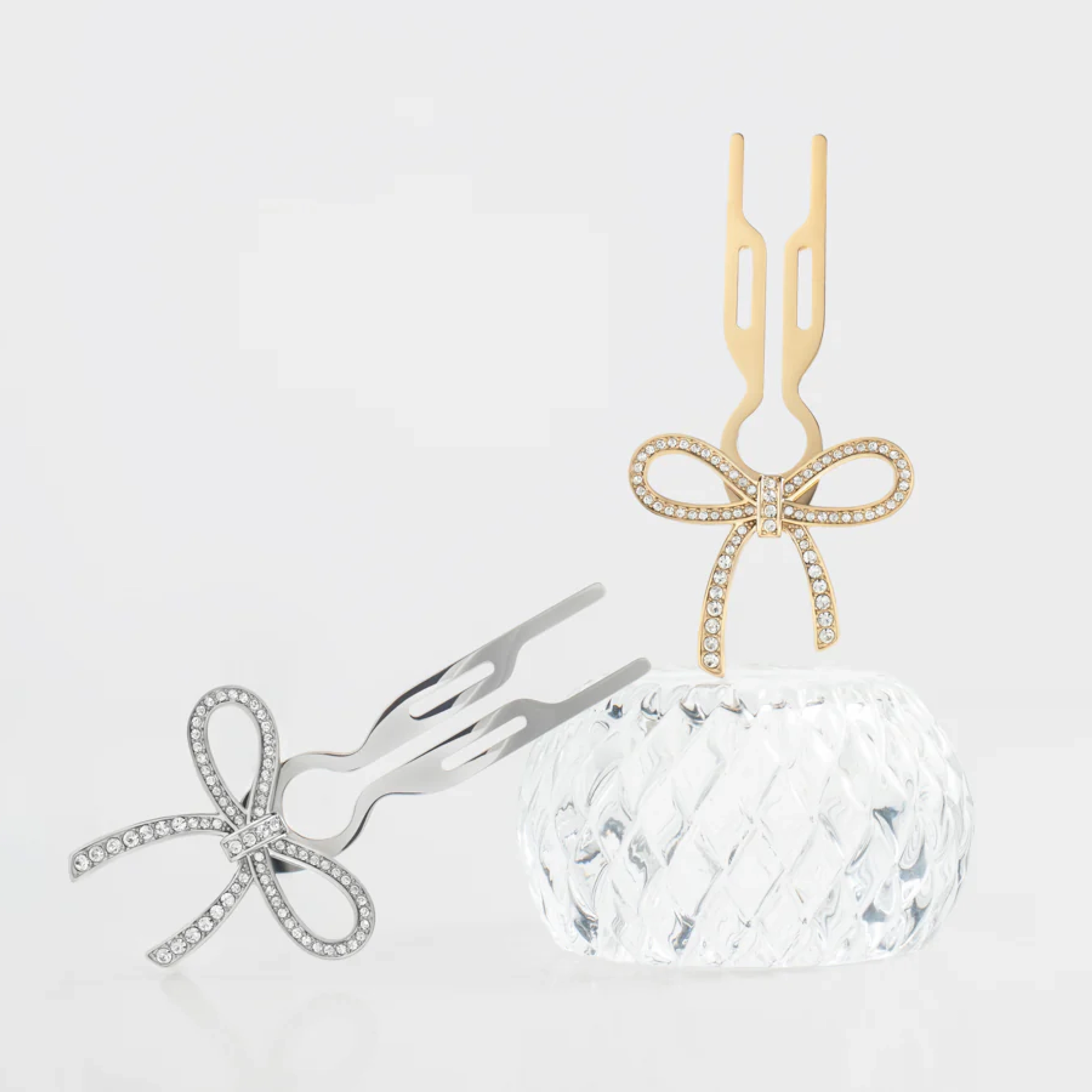 Шпилька для волос № 1 Hairpin Ribbon Swarovski Crystals White Gold Finish FIONA FRANCHIMON — фото 4