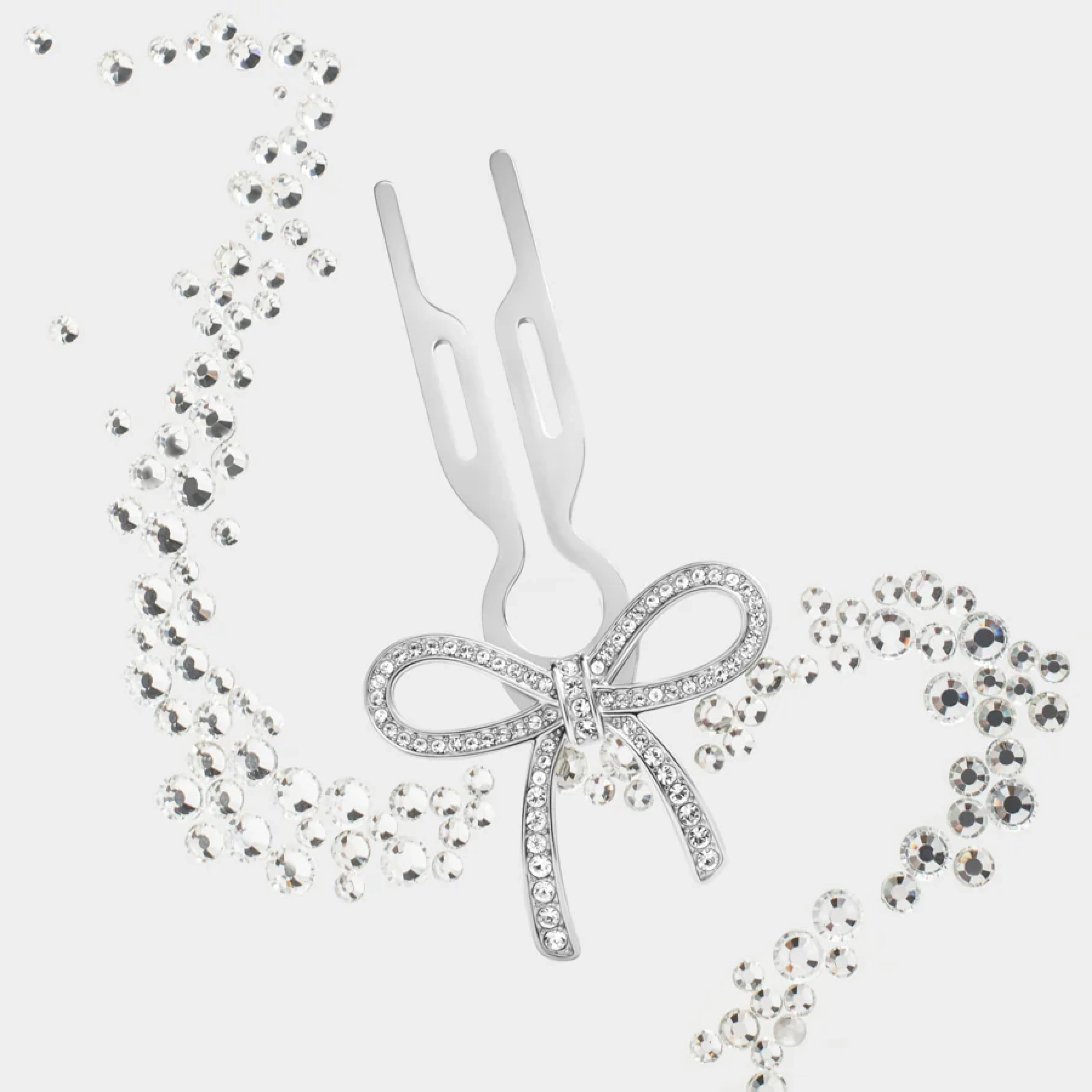 Шпилька для волос № 1 Hairpin Ribbon Swarovski Crystals White Gold Finish FIONA FRANCHIMON — фото 2