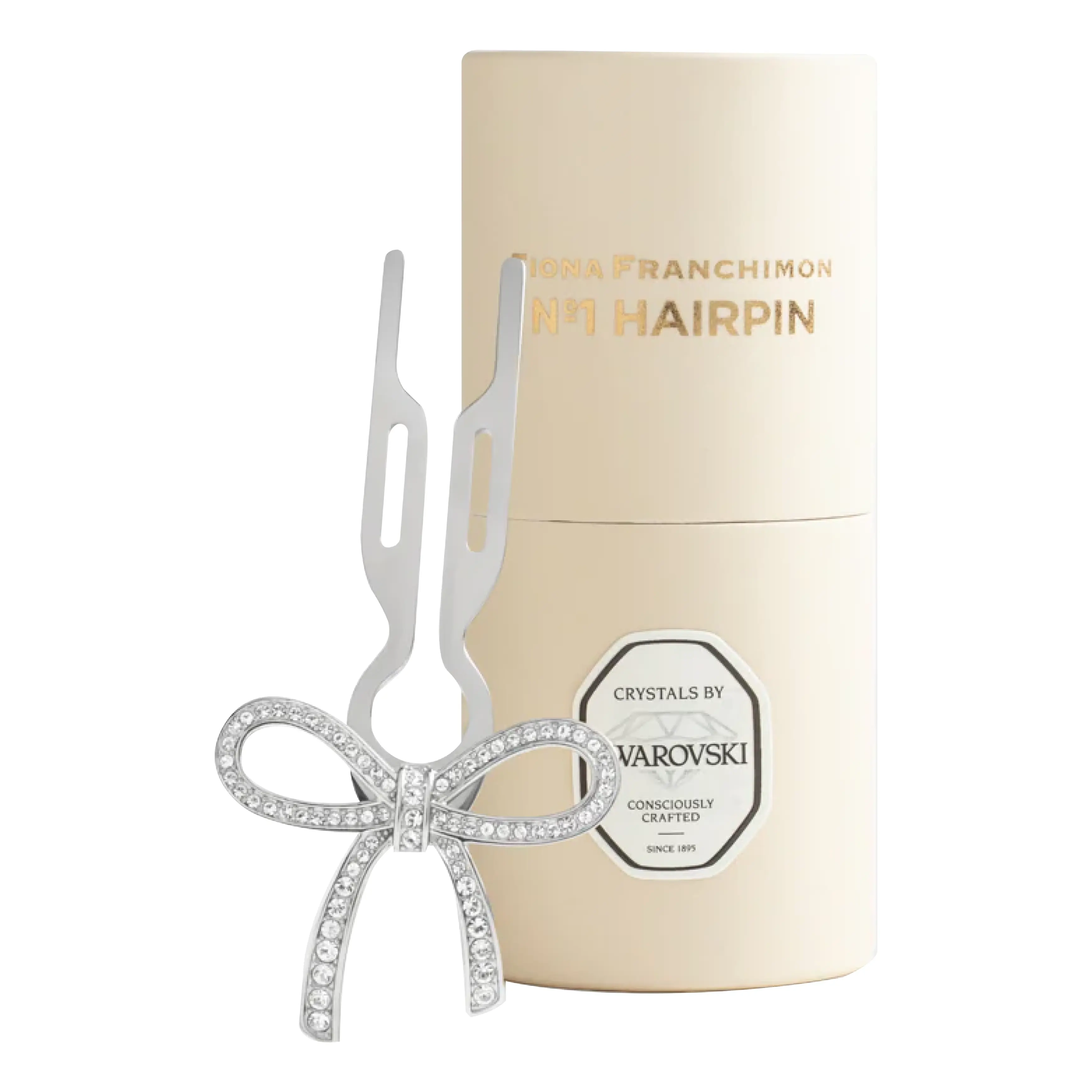 Шпилька для волос № 1 Hairpin Ribbon Swarovski Crystals White Gold Finish FIONA FRANCHIMON