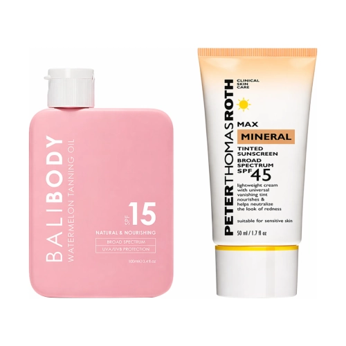 Набор для ровного загара, защиты и сияния кожи Pink Glow Set bali-body