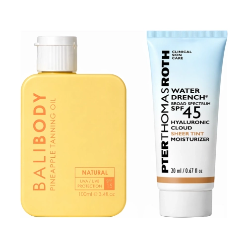 Набор для загара, защиты и выравнивания тона кожи Travel Glow Set bali-body