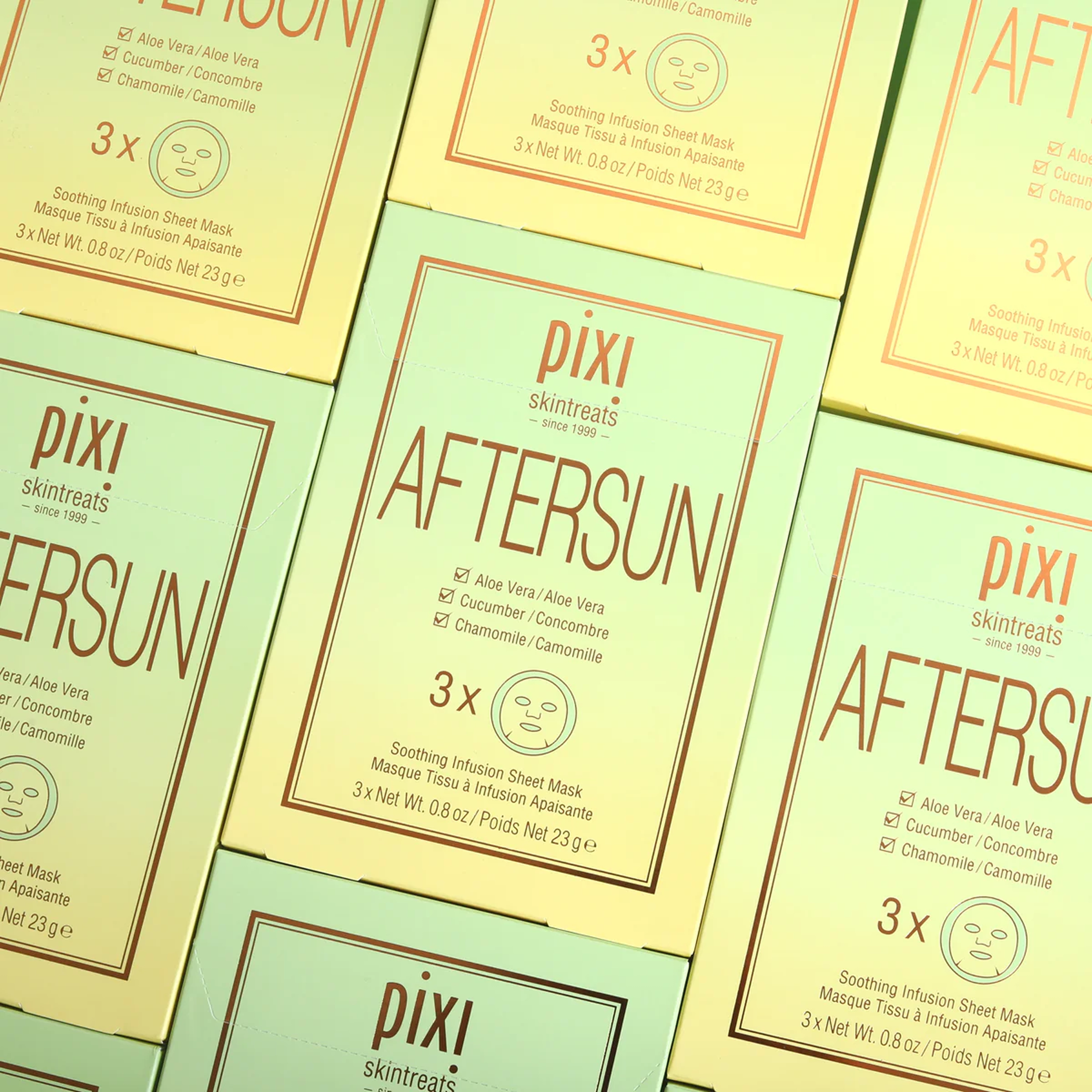 Набір із трьох заспокійливих масок для обличчя після засмаги AfterSun Sheet Mask 3 pcs PIXI — фото 6