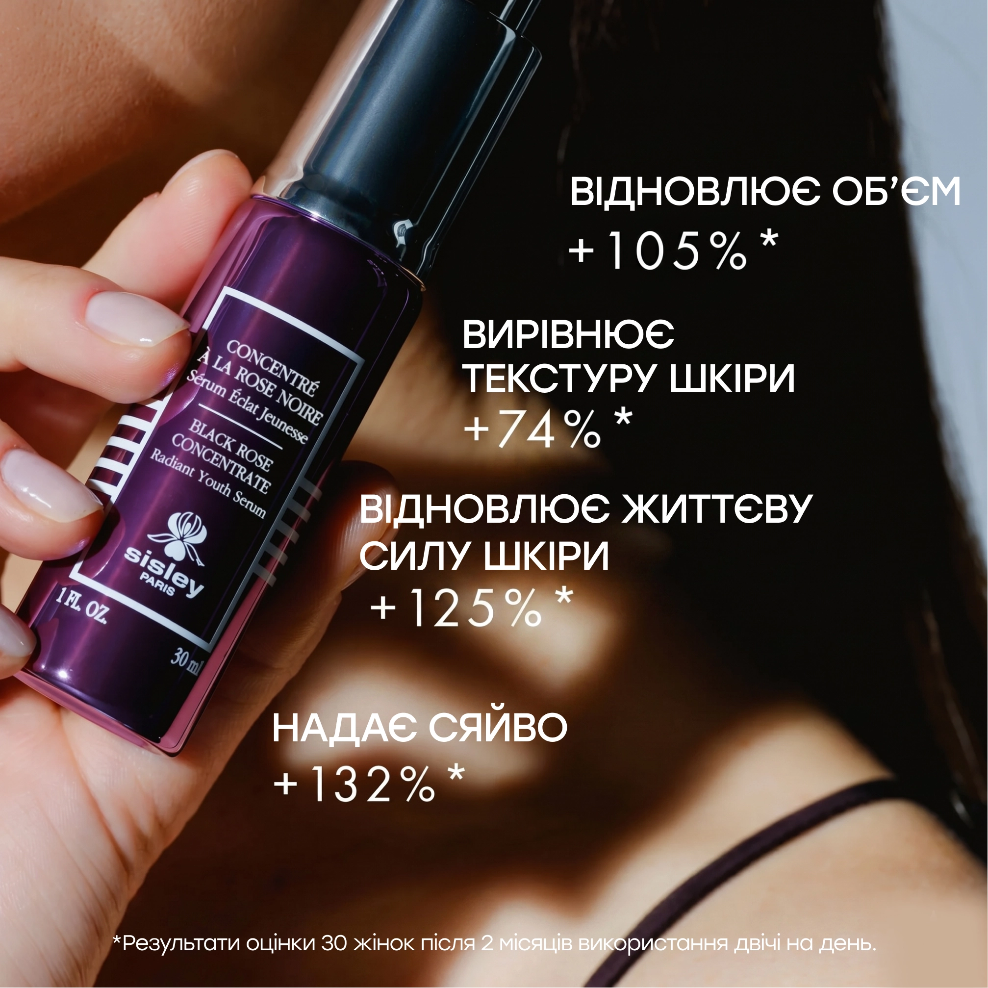 Концентрована антивікова сироватка з екстрактом чорної троянди Black Rose Concentrate Radiant Youth Serum SISLEY PARIS Обʼєм 30 мл — фото 5