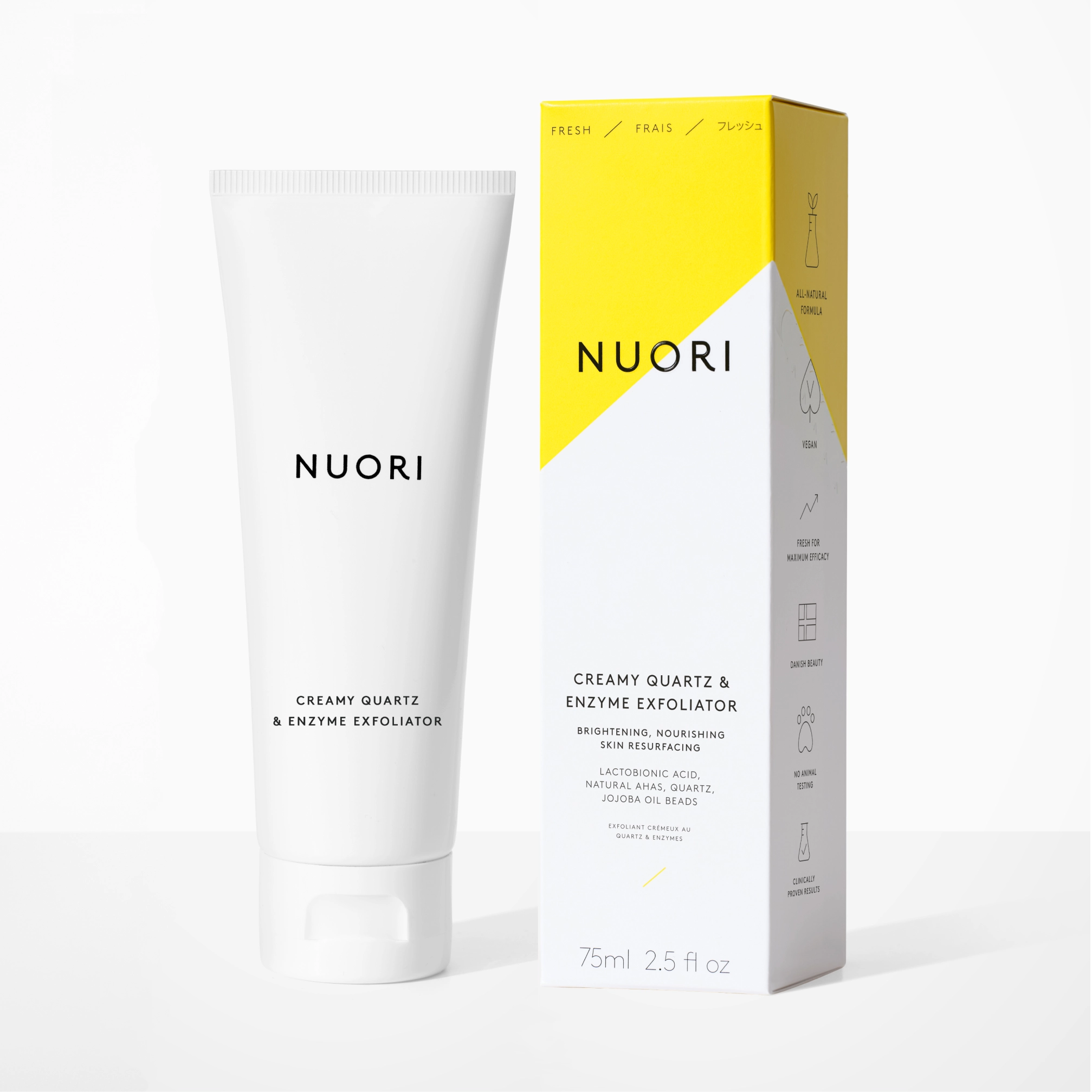 Кремовый энзимный эксфолиант с кварцем Creamy Quartz & Enzyme Exfoliator NUORI Объем 75 мл — фото 10
