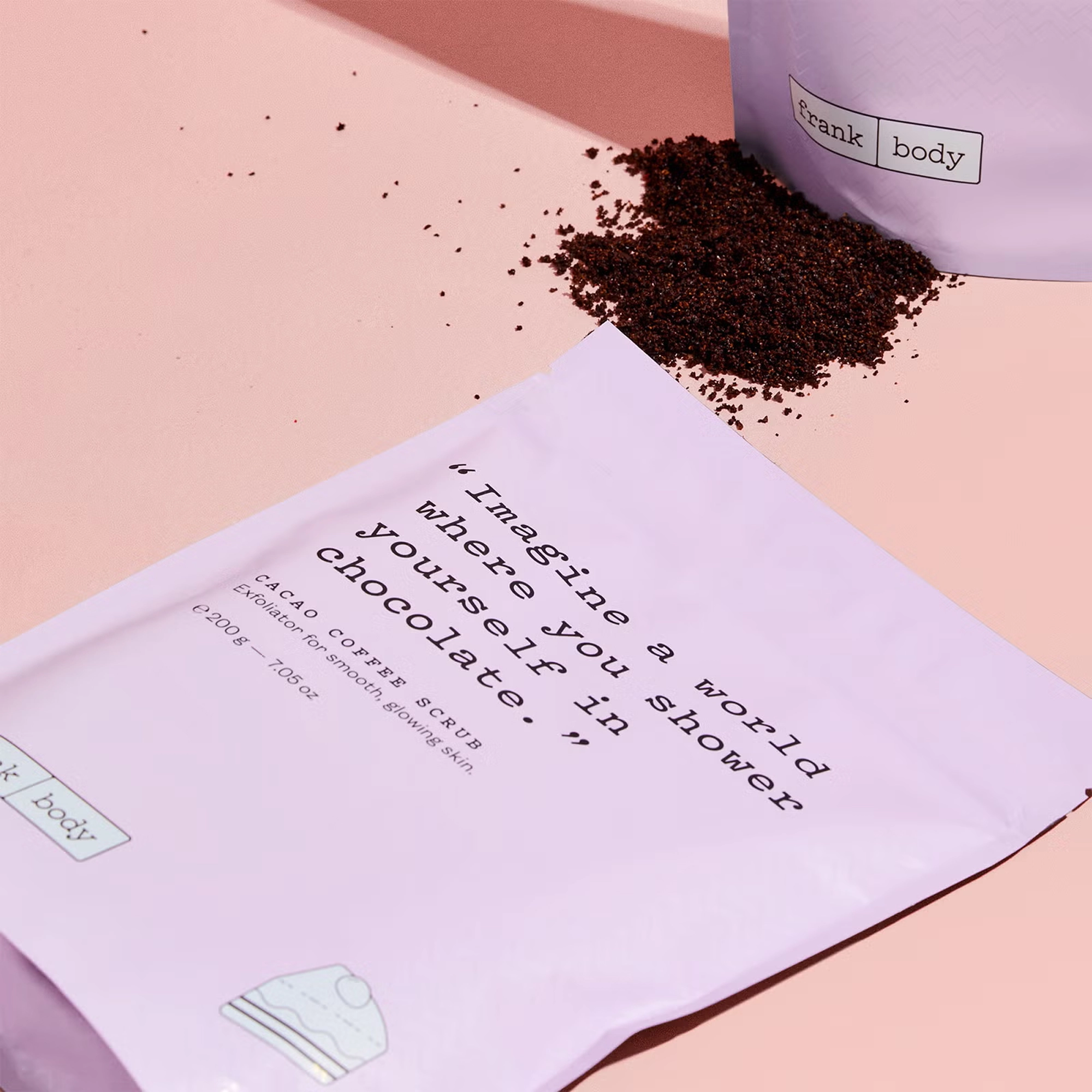 Кавовий скраб для тіла з какао Cacao Coffee Scrub FRANK BODY Обʼєм 200 мл — фото 5
