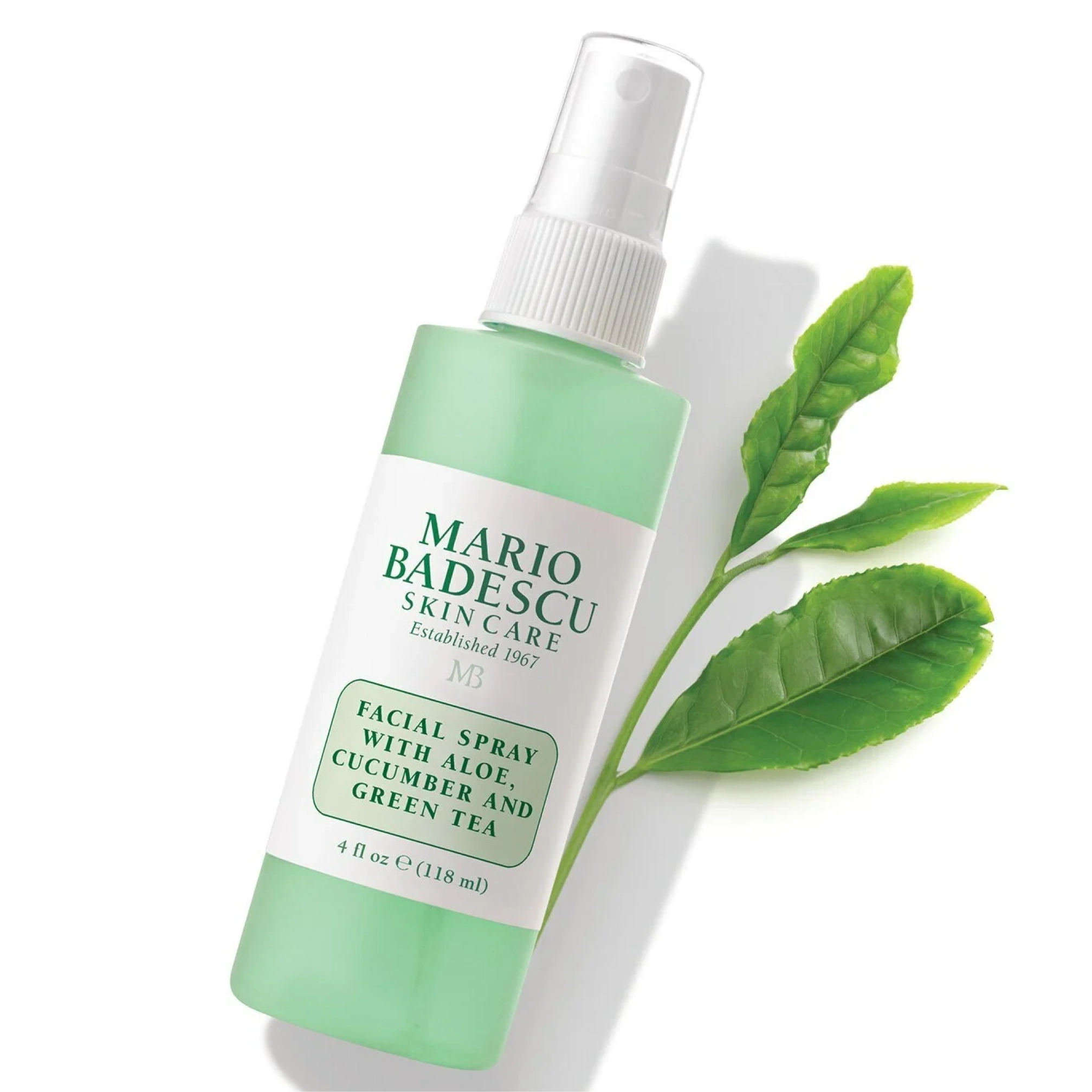 Освіжаючий міст для обличчя з огірком та зеленим чаєм Facial Spray with Aloe, Cucumber and Green Tea MARIO BADESCU Обʼєм 118 мл — фото 2