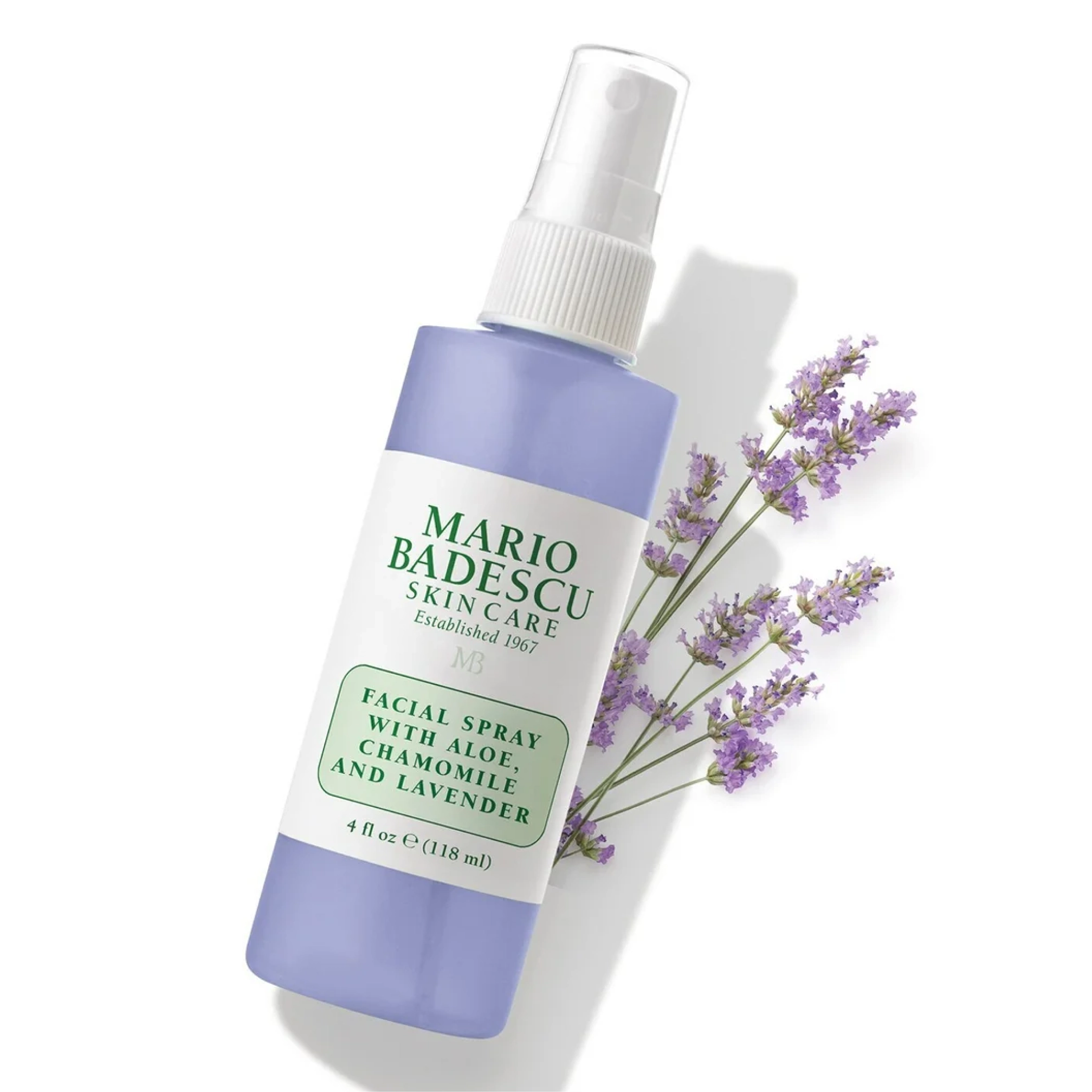Заспокійливий міст для обличчя з лавандою та ромашкою Facial Spray with Aloe, Chamomile and Lavender MARIO BADESCU Обʼєм 118 мл — фото 4