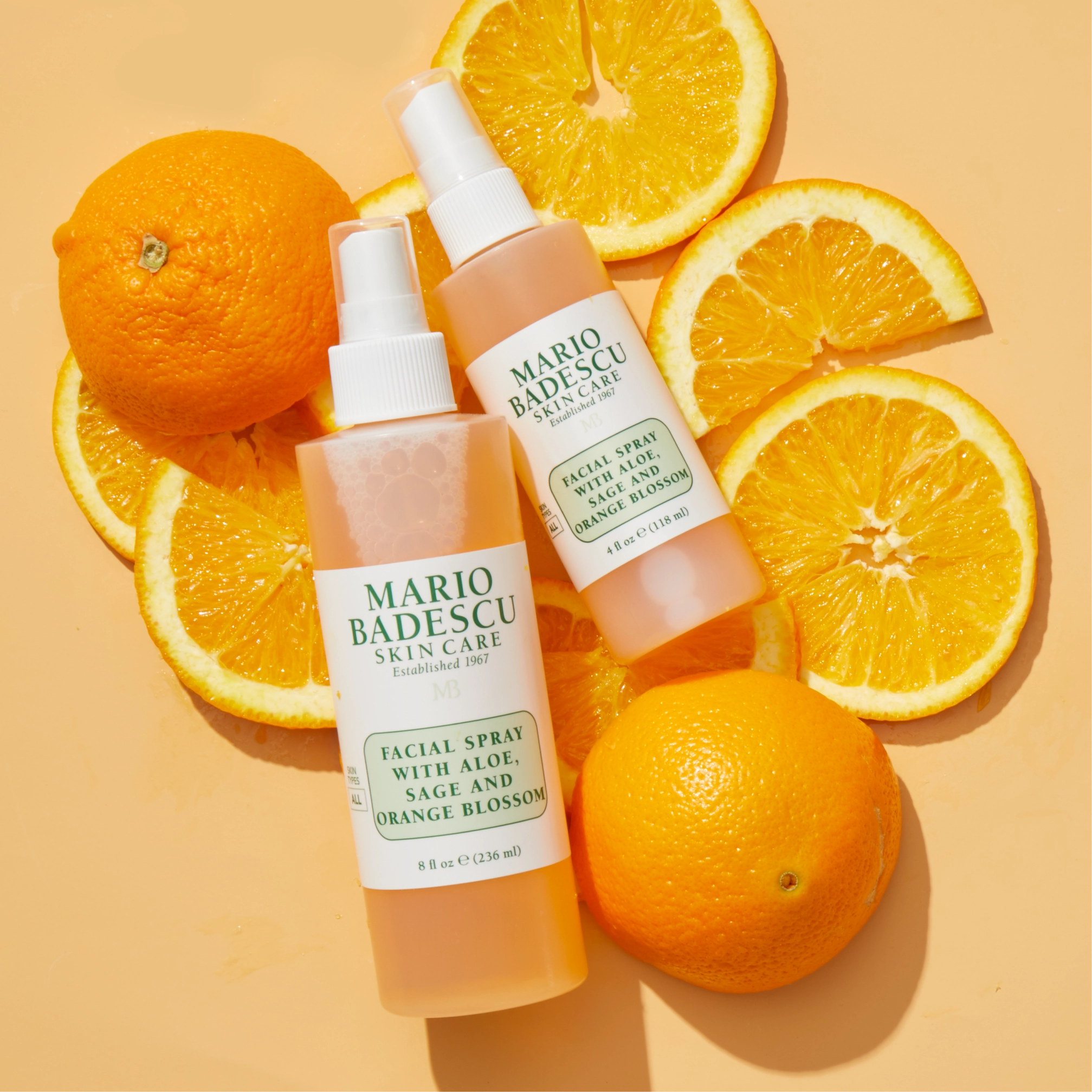 Тонізувальний міст для обличчя з шавлією та апельсиновим цвітом Facial Spray with Aloe, Sage and Orange Blossom MARIO BADESCU Обʼєм 118 мл — фото 4