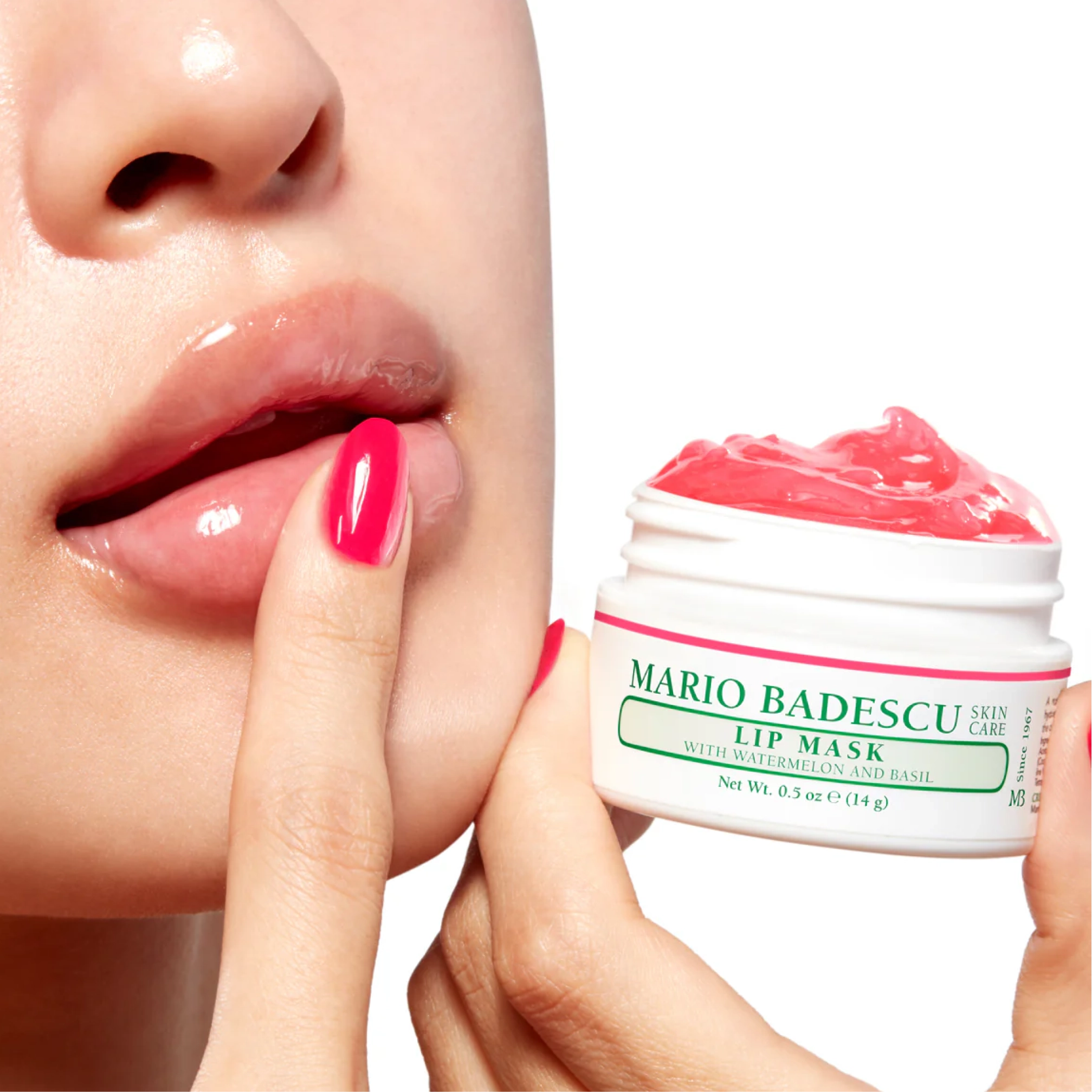 Нічна маска для губ з ароматом кавуна та базиліку Lip Mask MARIO BADESCU Відтінок Watermelon and Basil — фото 4