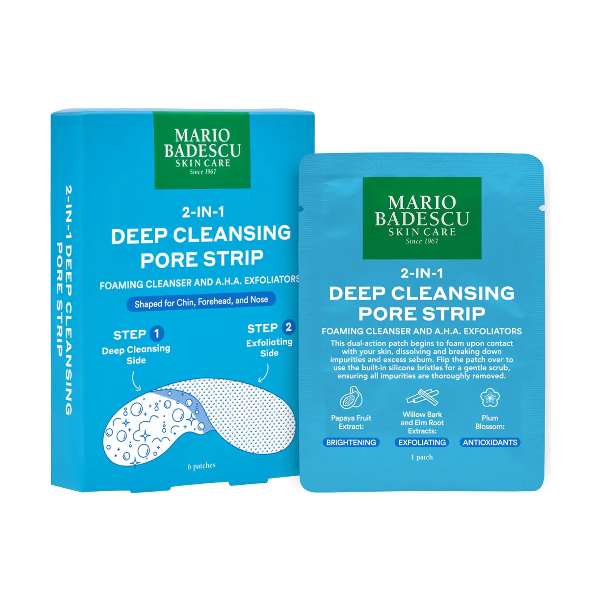 Двосторонній патч для глибокого очищення пор 2-в-1 2-in-1 Deep Cleansing Pore Strip MARIO BADESCU