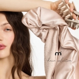 Набір для делікатного догляду за волоссям і шкірою голови Soft Silk Turban And Scrub Brush MON MOU Відтінок Nude — фото 3