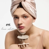 Набір для делікатного догляду за волоссям і шкірою голови Soft Silk Turban And Scrub Brush MON MOU Відтінок Nude — фото 2