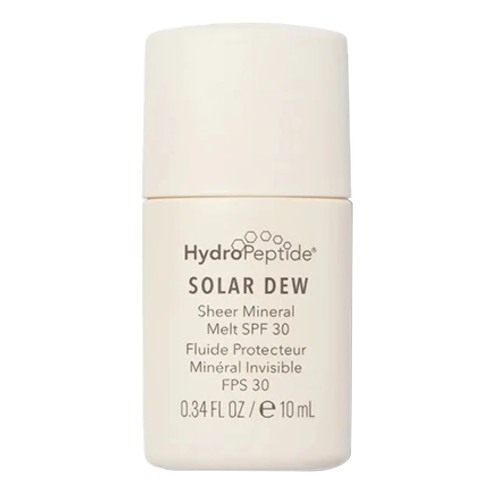 Мінеральна сонцезахисна сироватка з SPF 30 Solar Dew SPF 30 Mineral Serum Travel Size HYDROPEPTIDE Обʼєм 10 мл