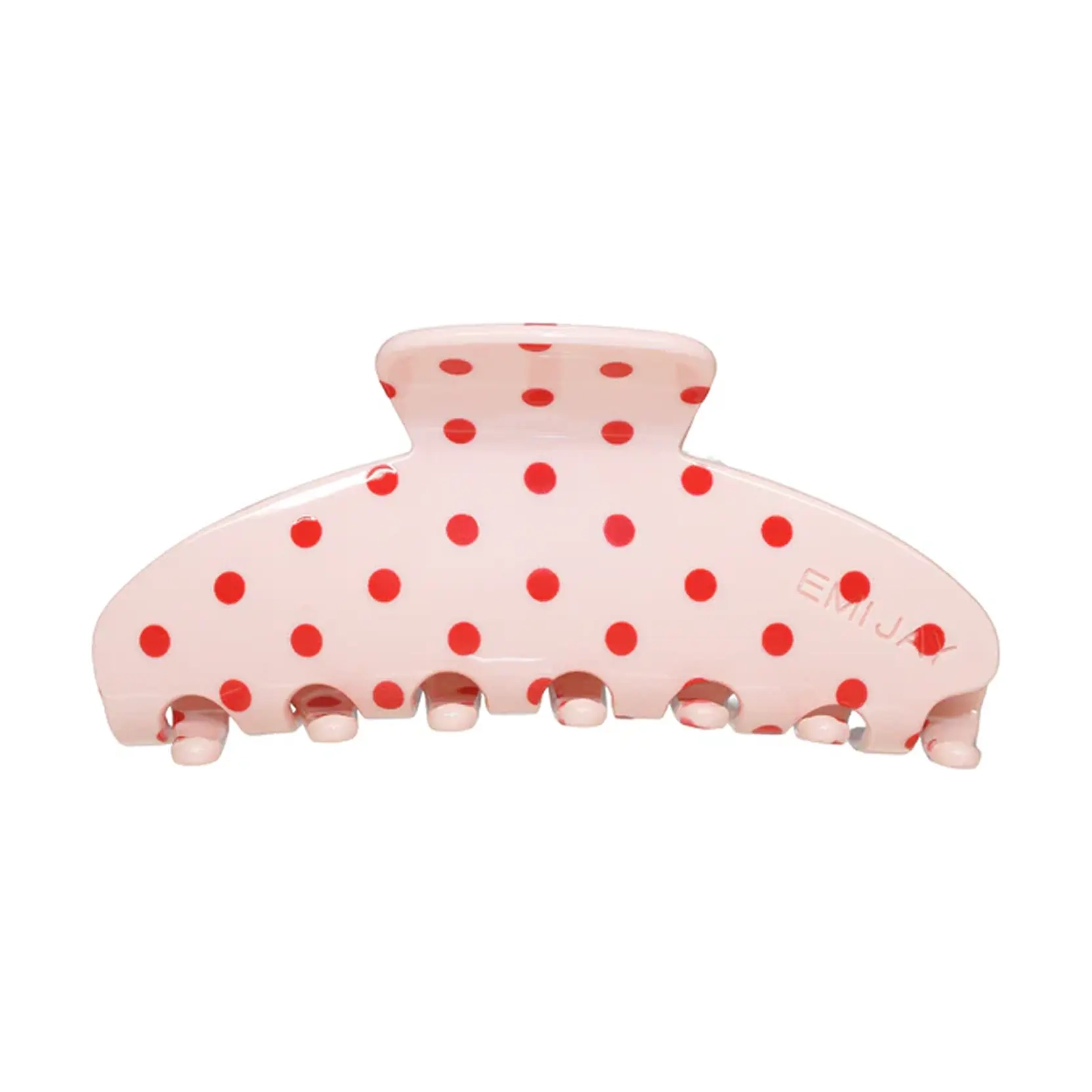 Большая заколка-краб для волос Big Effing Clip in Blush Polka Dot EMI JAY