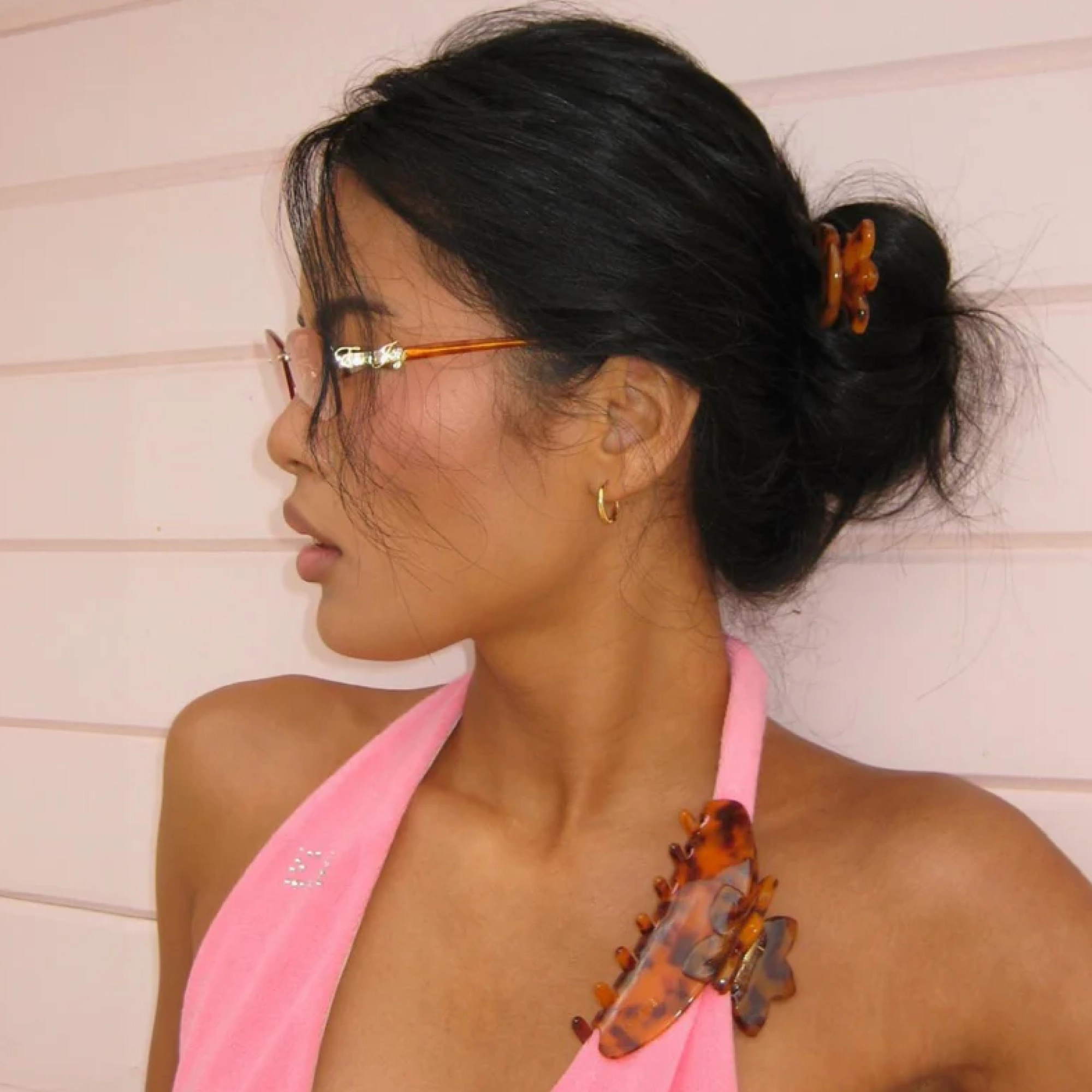 Велика заколка-краб для волосся Big Effing Clip in Tortoise Hibiscus EMI JAY — фото 2