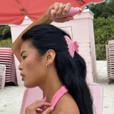 Велика заколка-краб для волосся Big Effing Clip in Lychee Hibiscus EMI JAY — фото 2