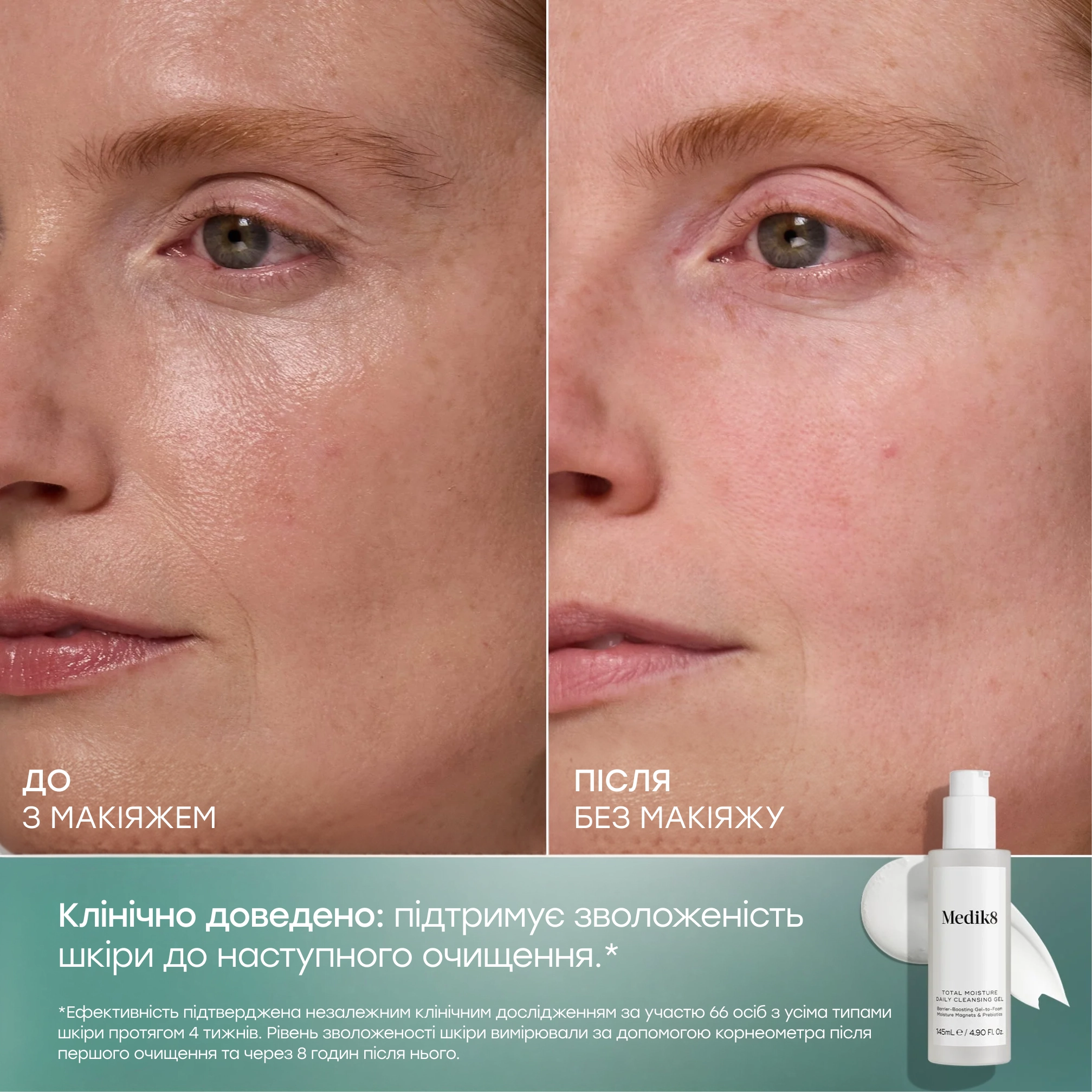 Зволожувальний гель для очищення шкіри Total Moisture Daily Cleansing Gel MEDIK8 Обʼєм 145 мл — фото 5