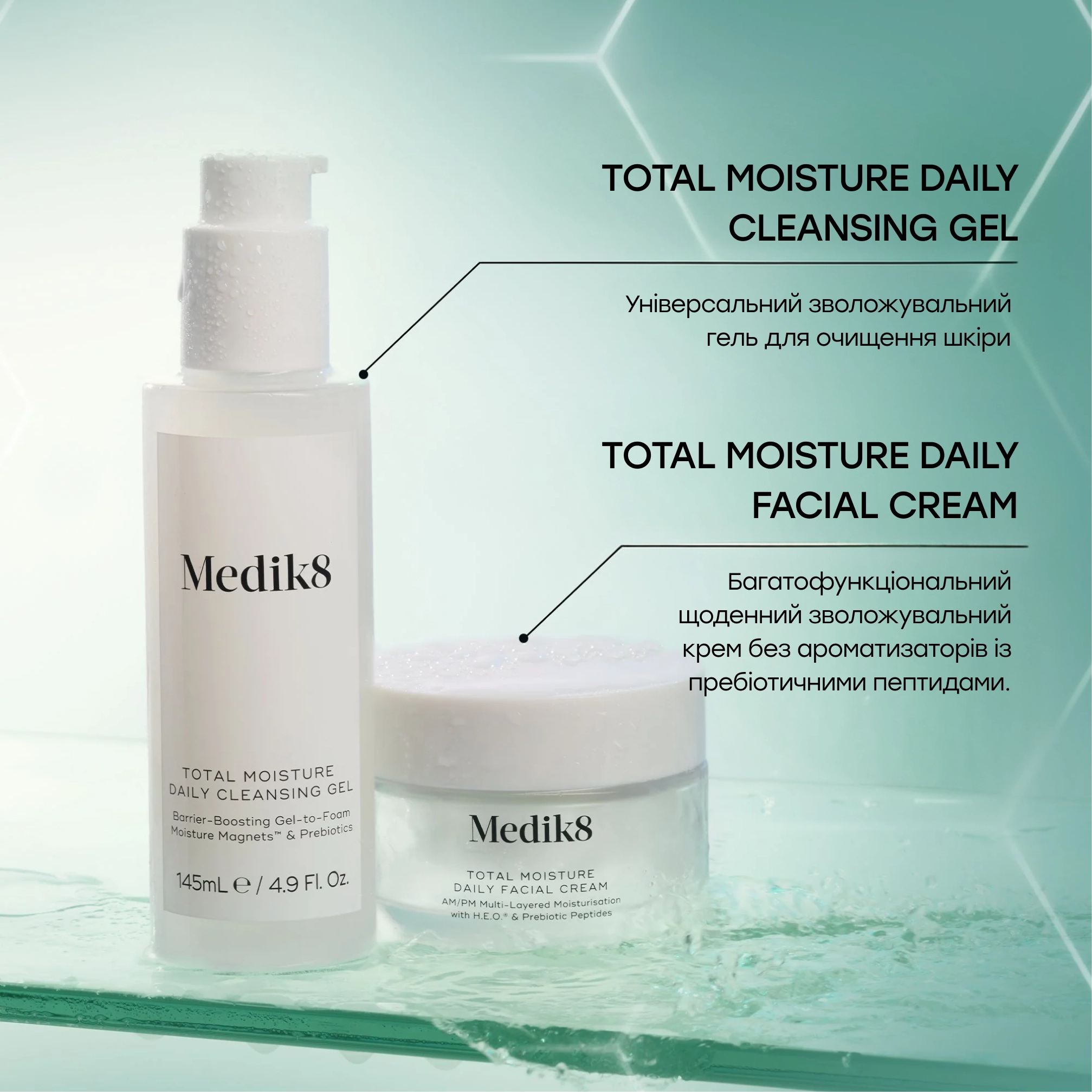 Зволожувальний гель для очищення шкіри Total Moisture Daily Cleansing Gel MEDIK8 Обʼєм 145 мл — фото 9