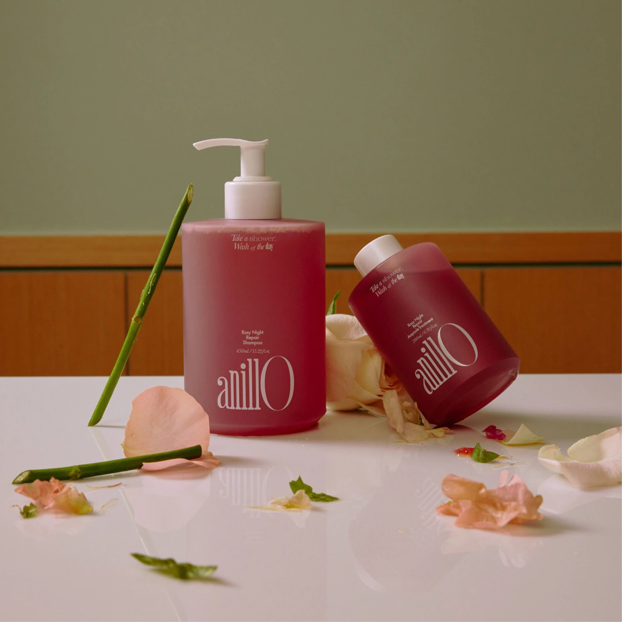 Відновлювальний шампунь для волосся Rosy Night Repair Shampoo ANILLO Обʼєм 450 мл — фото 6