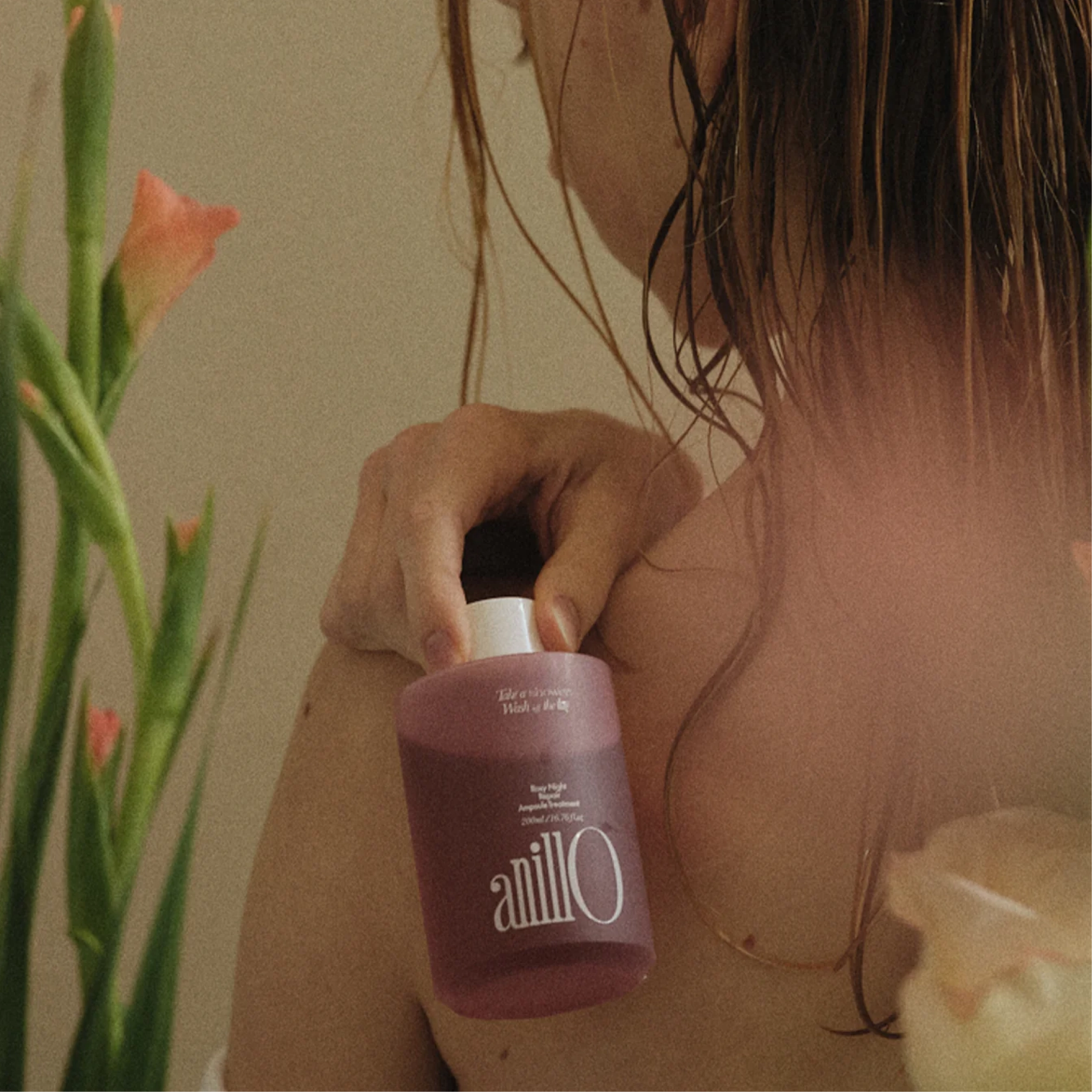 Відновлювальна ампула для волосся Rosy Night Repair Ampoule Treatment ANILLO Обʼєм 200 мл — фото 5