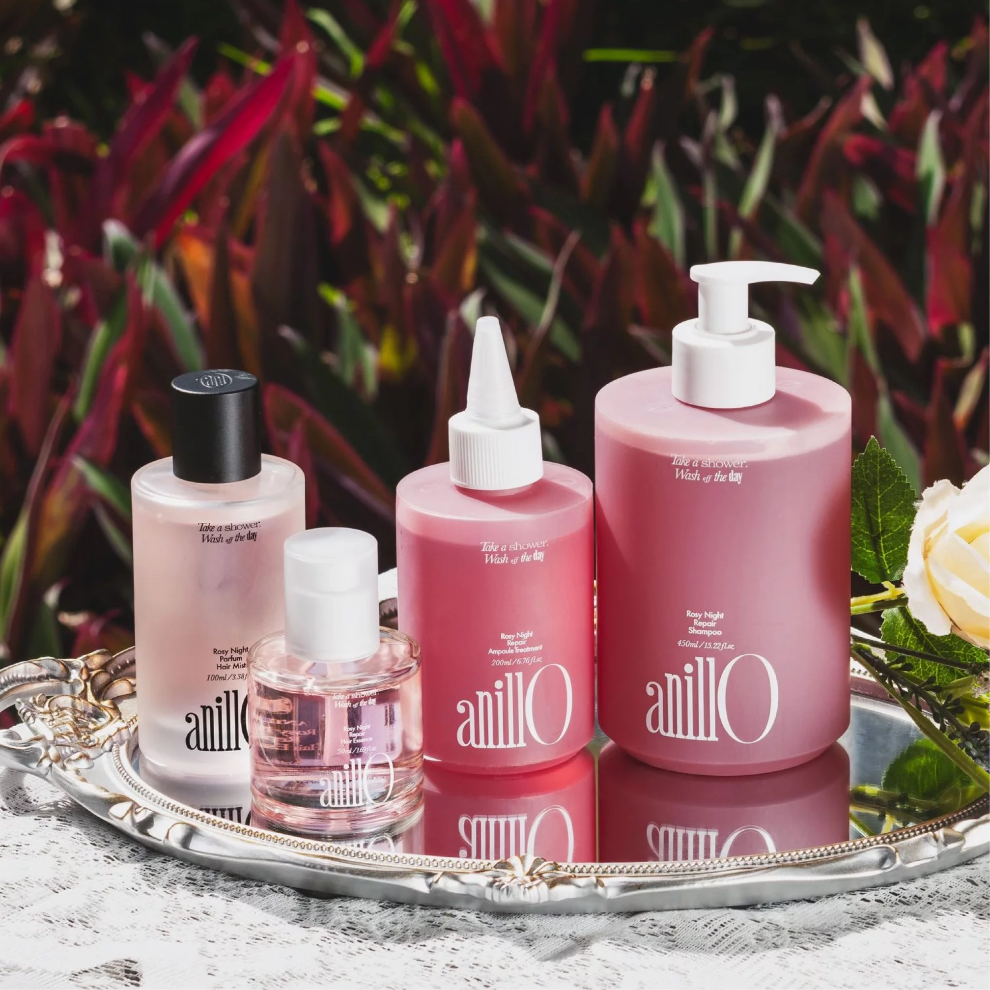 Відновлювальна ампула для волосся Rosy Night Repair Ampoule Treatment ANILLO Обʼєм 200 мл — фото 8