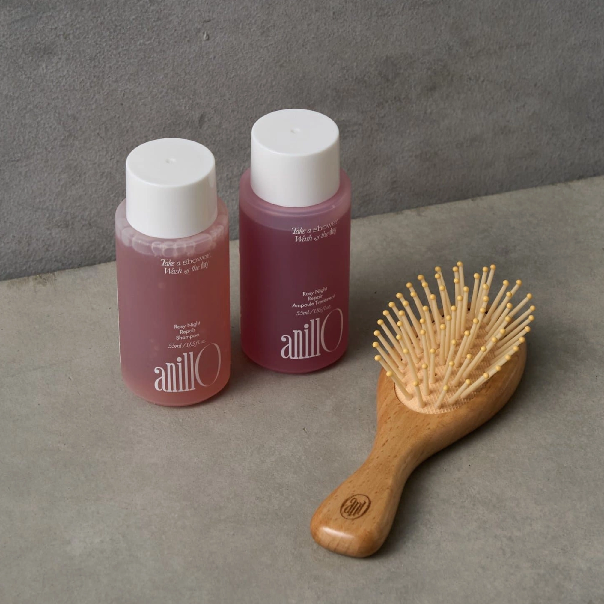 Набір для відновлення волосся Rosy Night Repair Hair & Brush Set ANILLO — фото 2