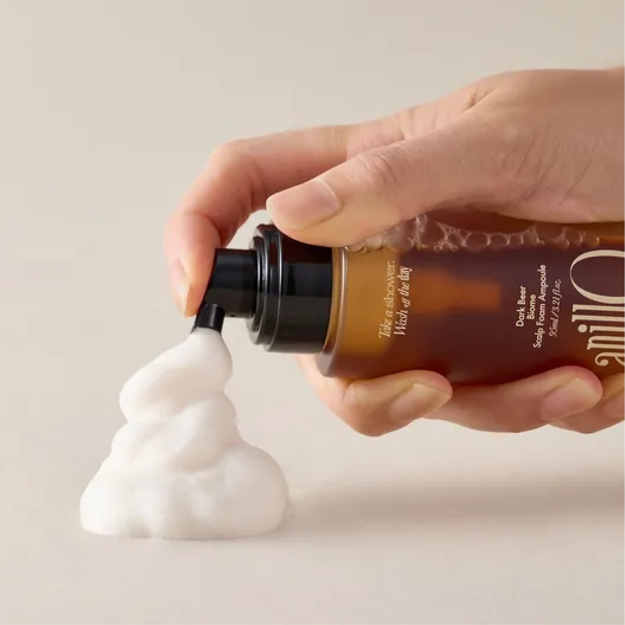 Зміцнювальна пінна ампула для шкіри голови Dark Beer Biome Scalp Foam Ampoule ANILLO Обʼєм 95 мл — фото 3