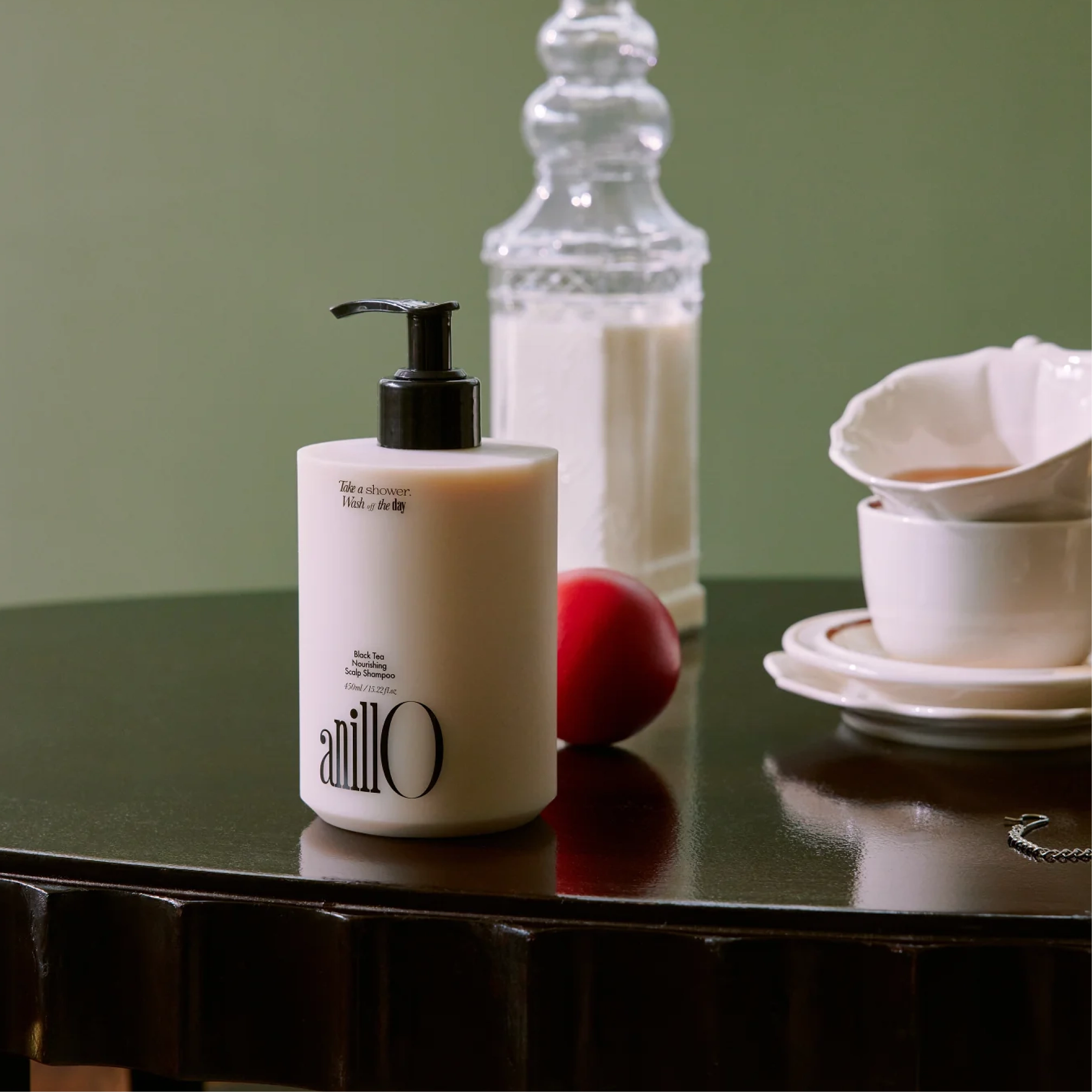 Живильний шампунь проти випадіння волосся Black Tea Nourishing Scalp Shampoo ANILLO Обʼєм 450 мл — фото 3