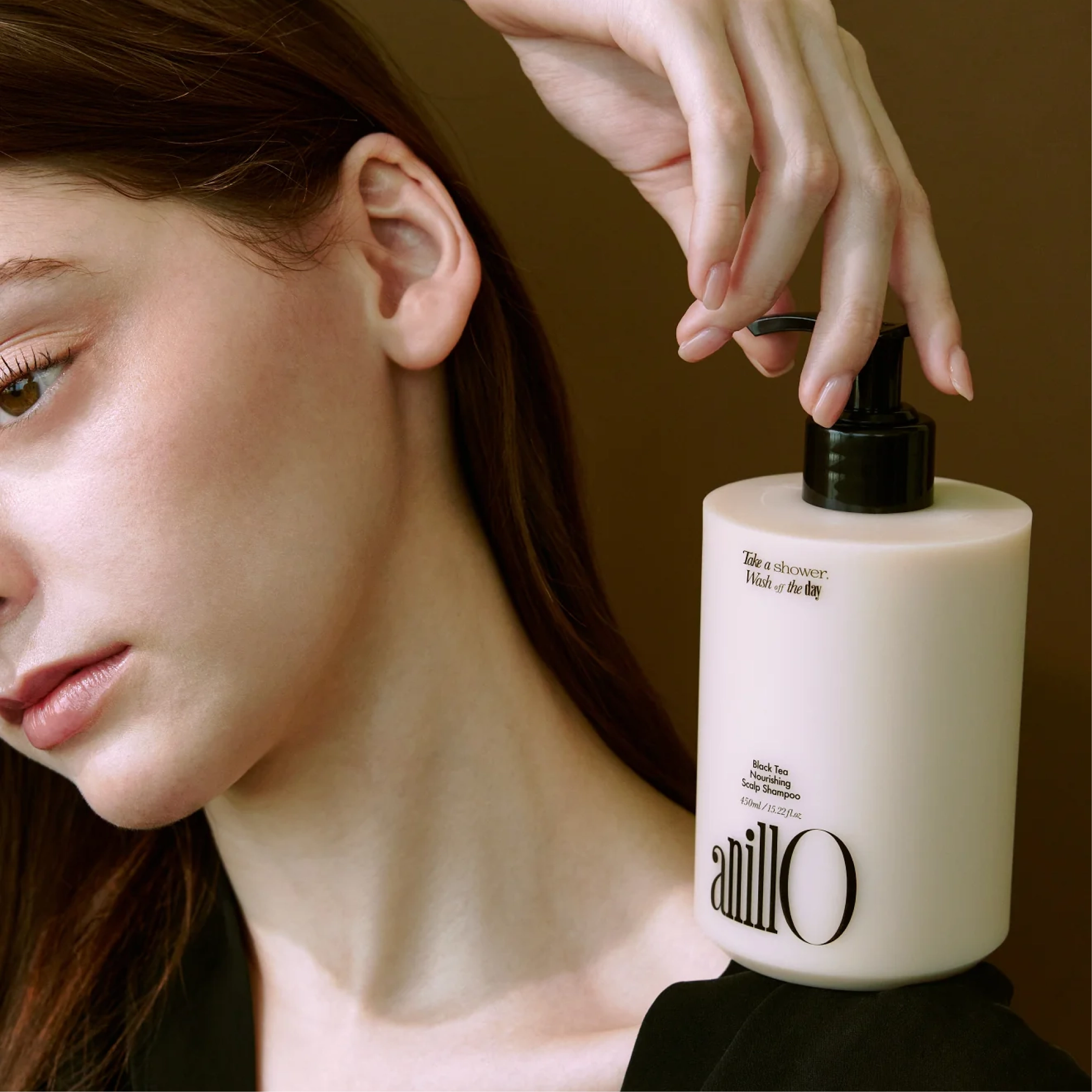 Живильний шампунь проти випадіння волосся Black Tea Nourishing Scalp Shampoo ANILLO Обʼєм 450 мл — фото 5