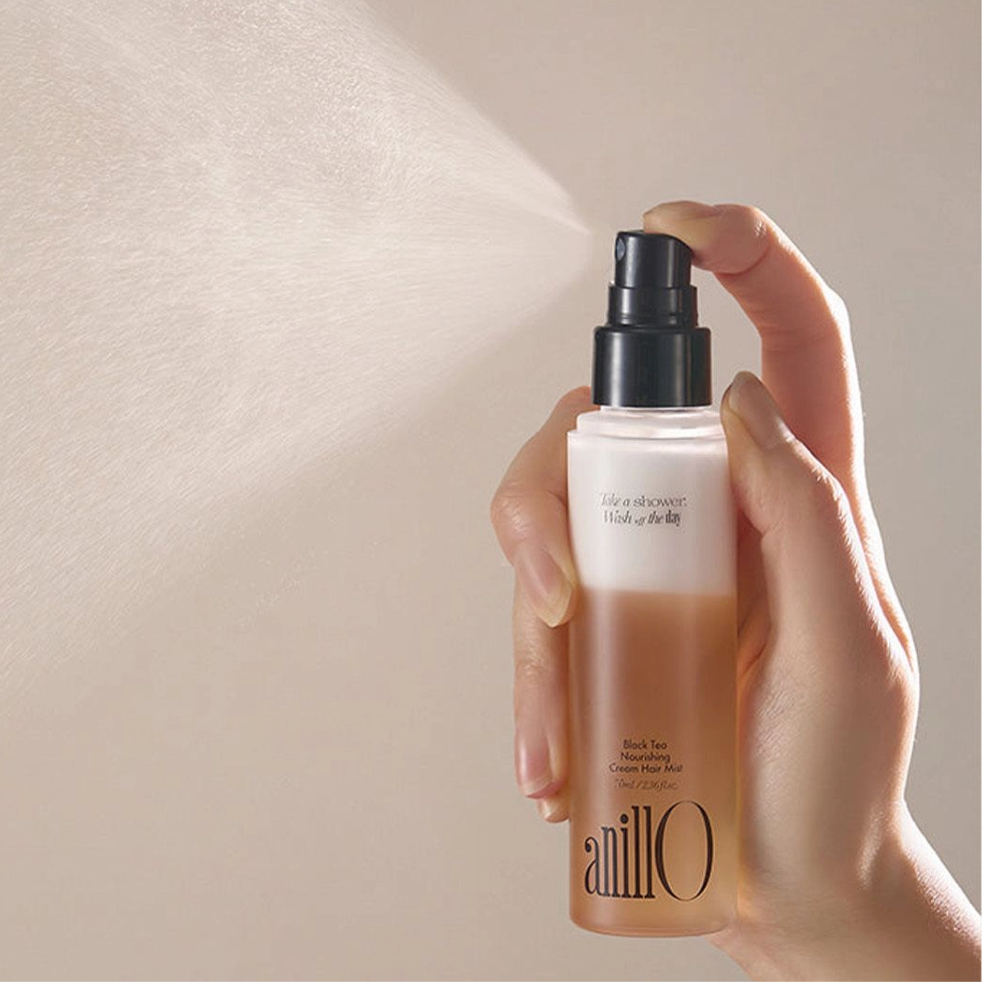 Живильний крем-спрей для волосся Black Tea Nourishing Cream Hair Mist ANILLO Обʼєм 70 мл — фото 3