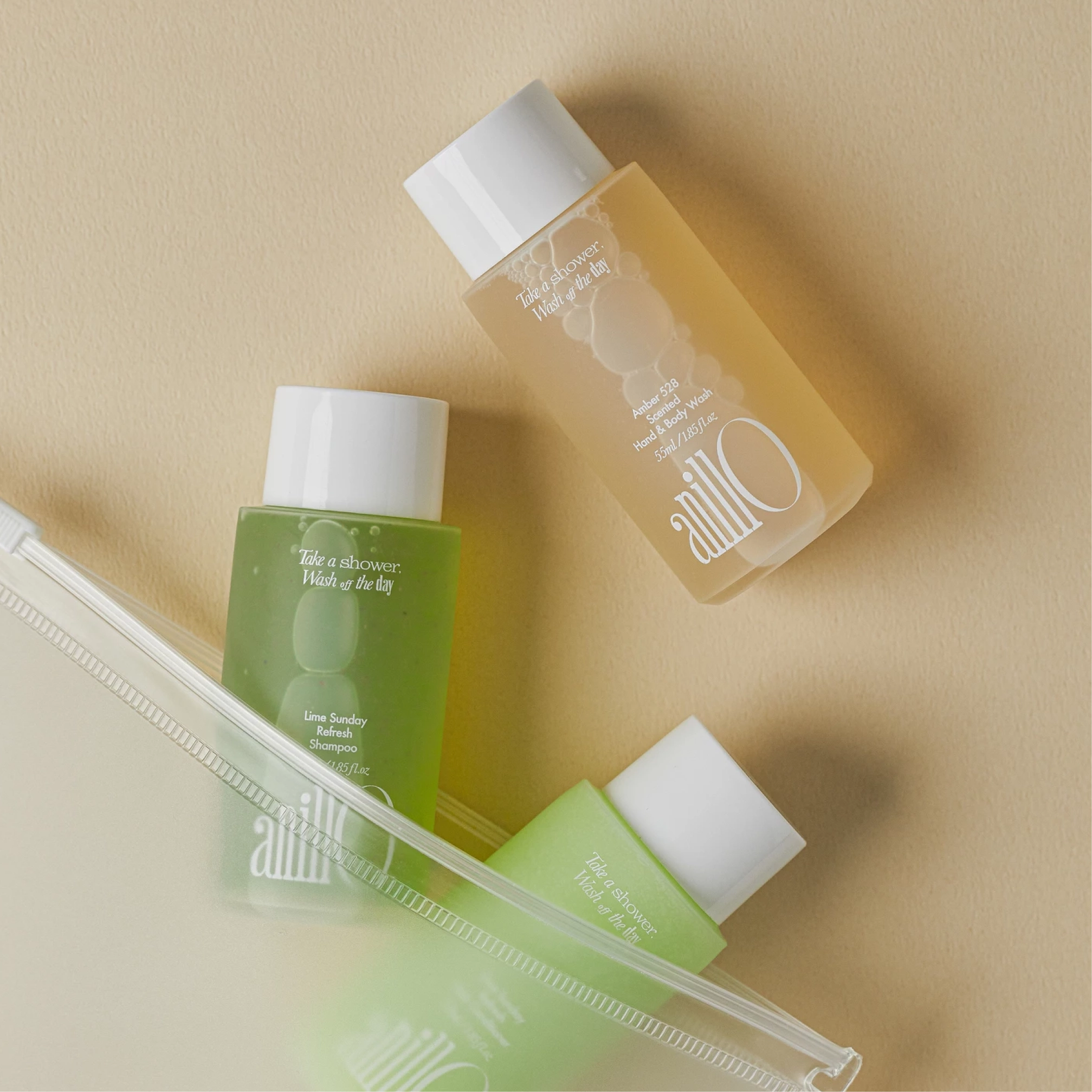 Парфумований набір для догляду за волоссям та тілом Lime Sunday & Amber 528 Travel Shower Kit ANILLO — фото 4