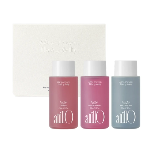 Парфумований набір для догляду за волоссям та тілом Rosy Night & Shower Time Travel Shower Kit anillo