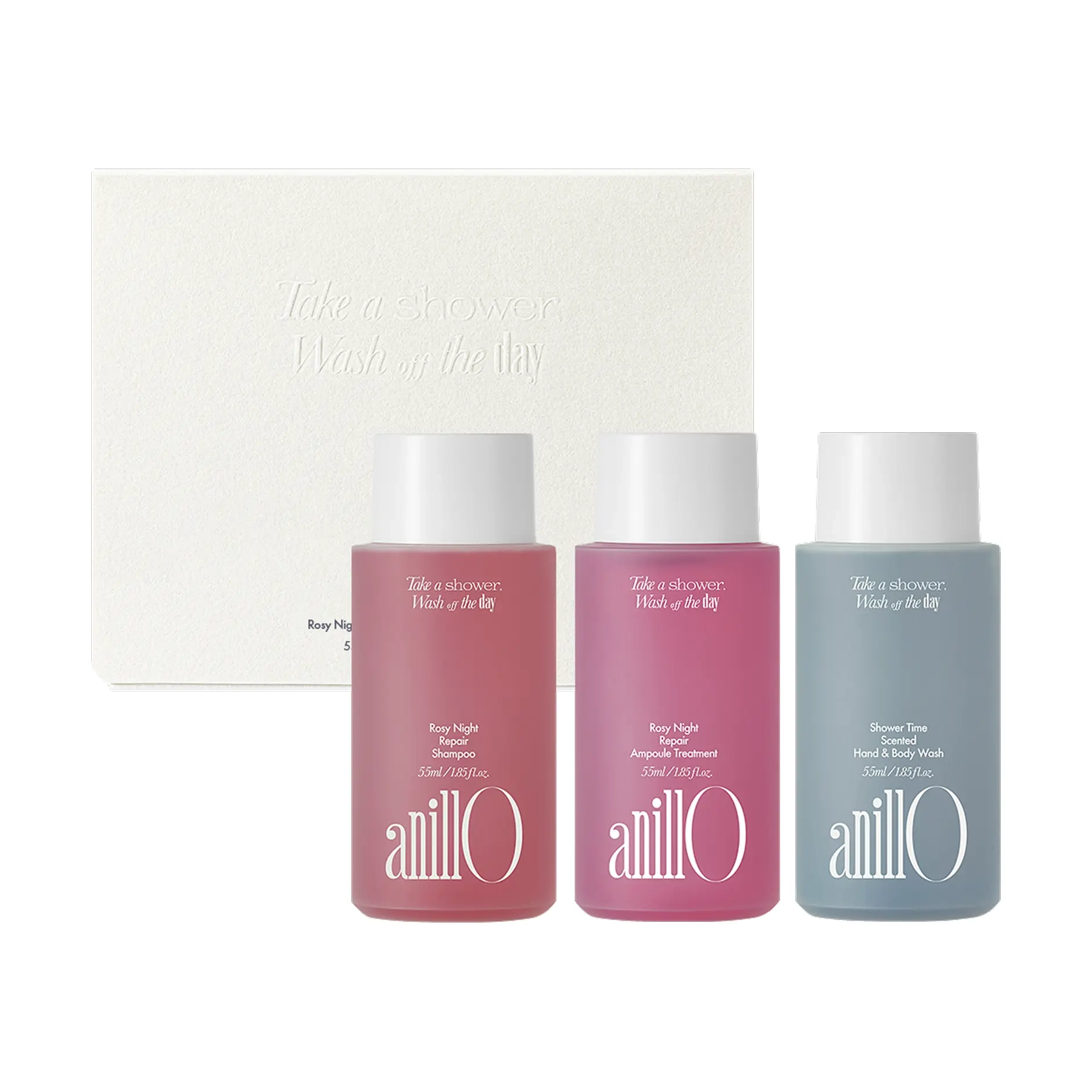 Парфумований набір для догляду за волоссям та тілом Rosy Night & Shower Time Travel Shower Kit ANILLO