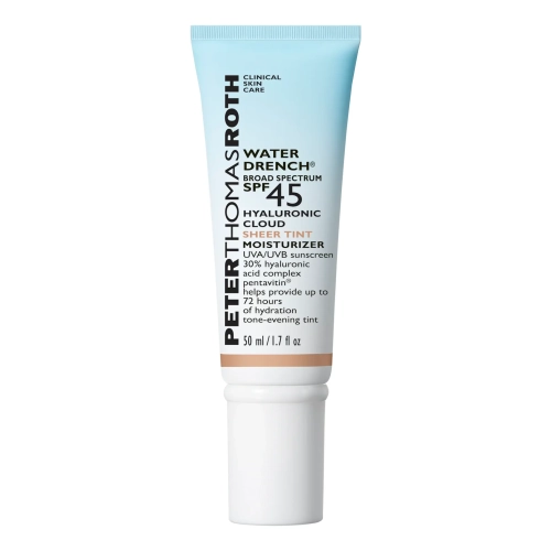 Зволожувальний сонцезахисний крем-тінт із SPF 45 Water Drench Broad Spectrum SPF 45 Hyaluronic Cloud Sheer Tint Moisturizer peter-thomas-roth